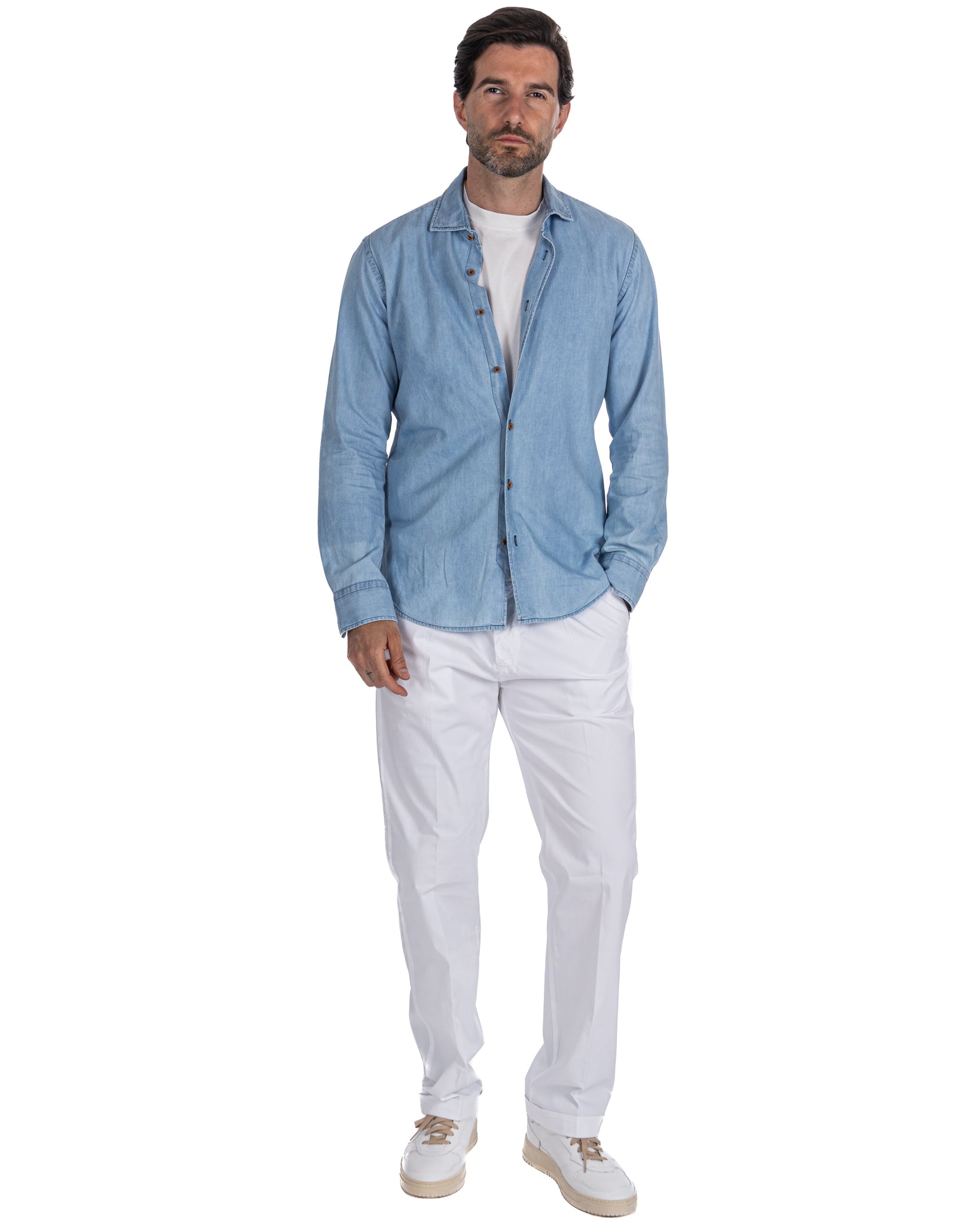 Seath - pantalon ample en coton blanc