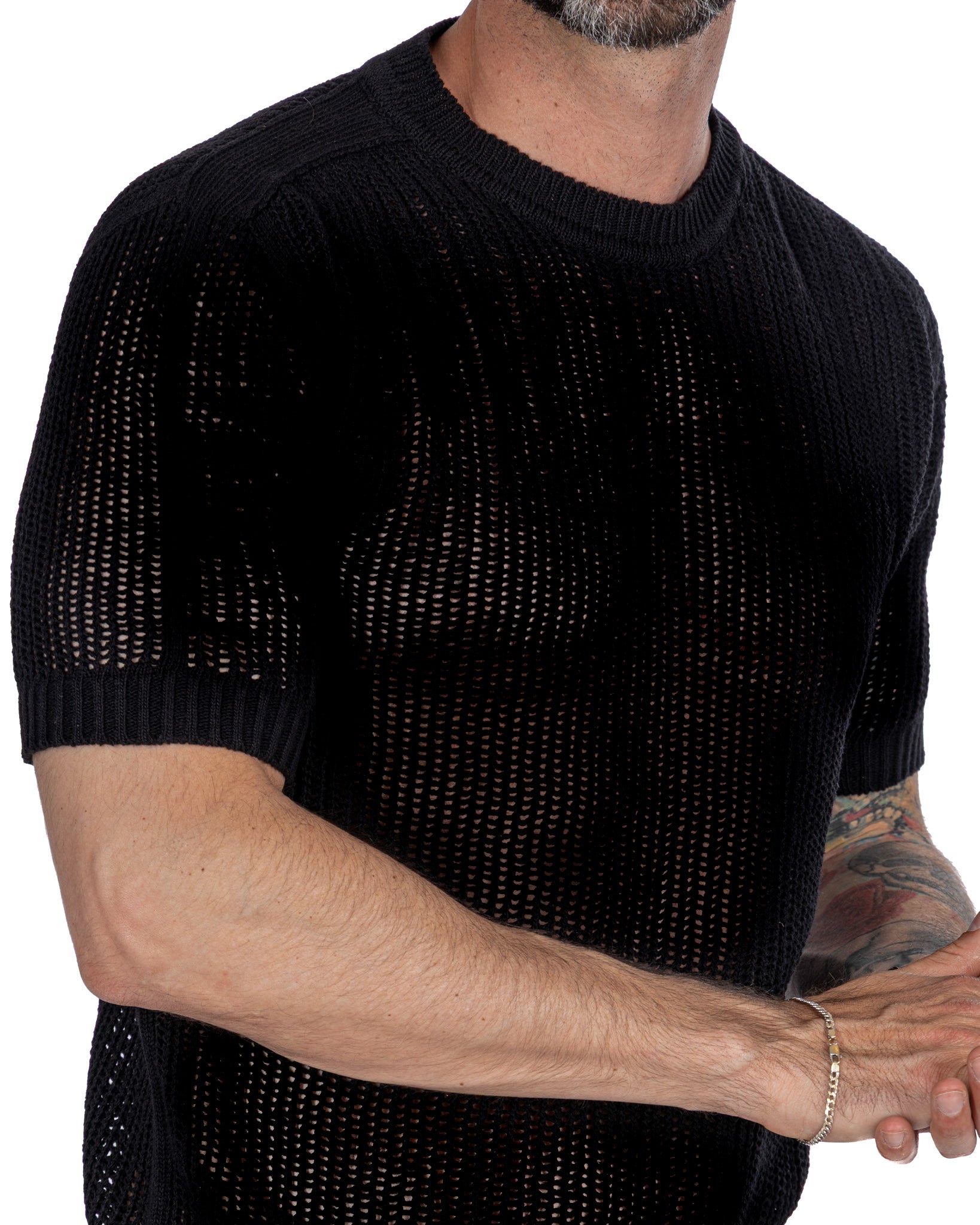 Grigor - t-shirt oversize perforé noir