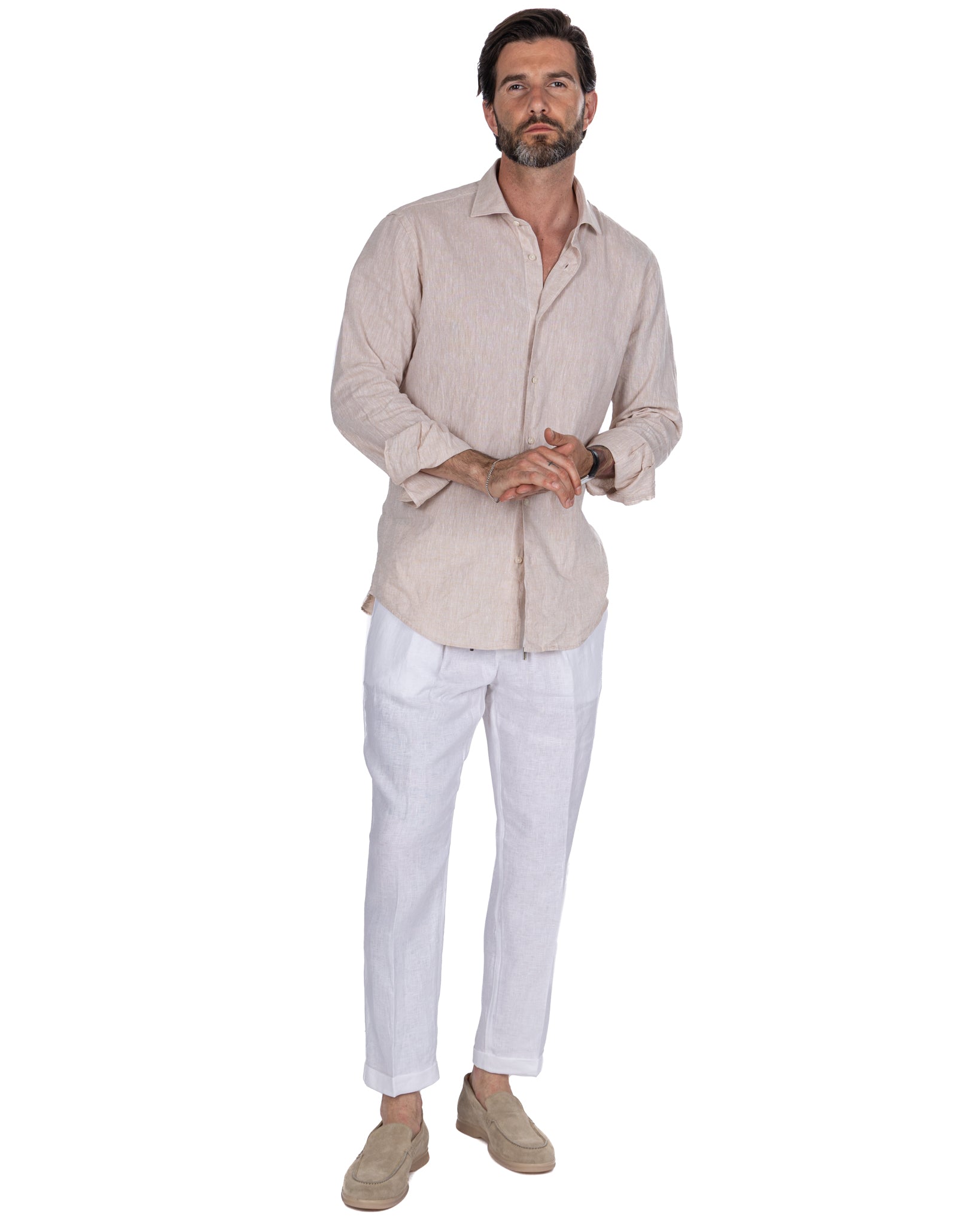 Pantalaccio Sangio in puro lino bianco