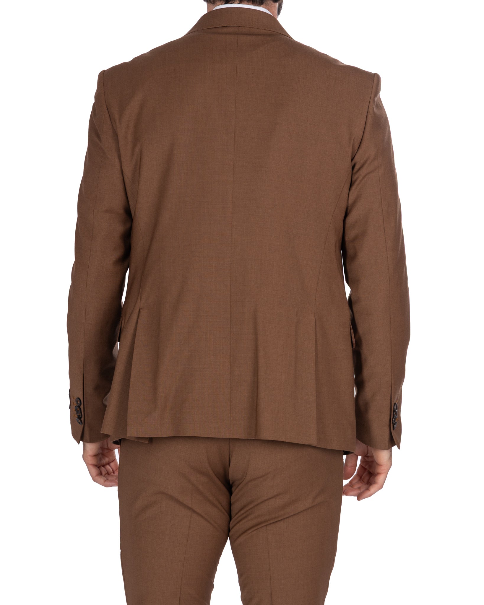 New York - Costume droit en laine tabac