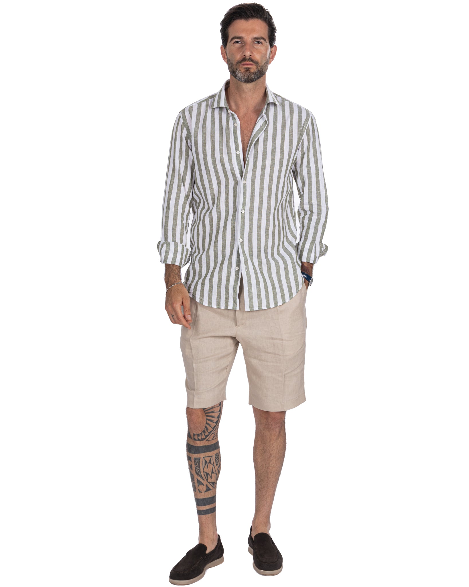 Rowan - bermuda taille haute avec pinces ficelle