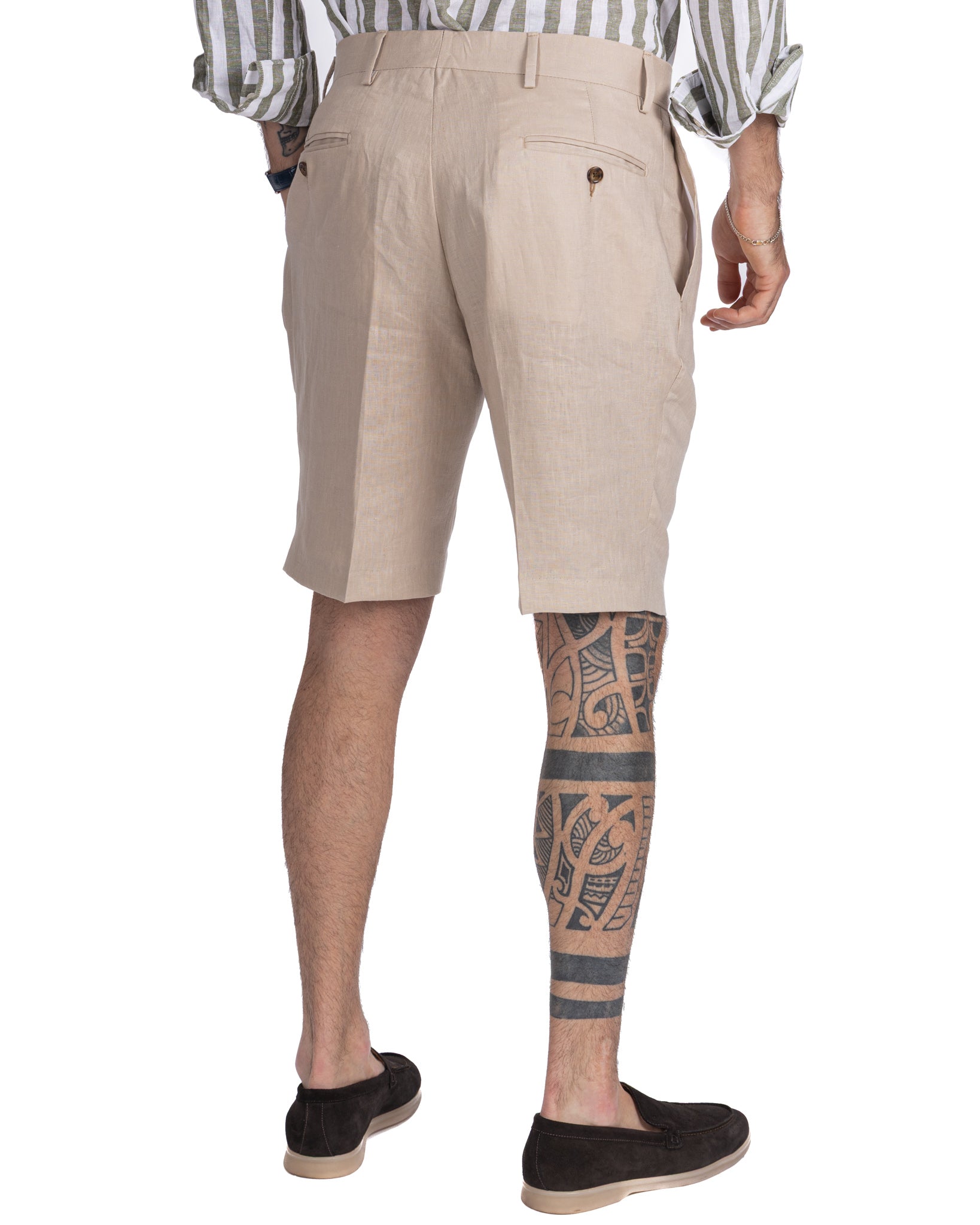 Rowan - bermuda taille haute avec pinces ficelle