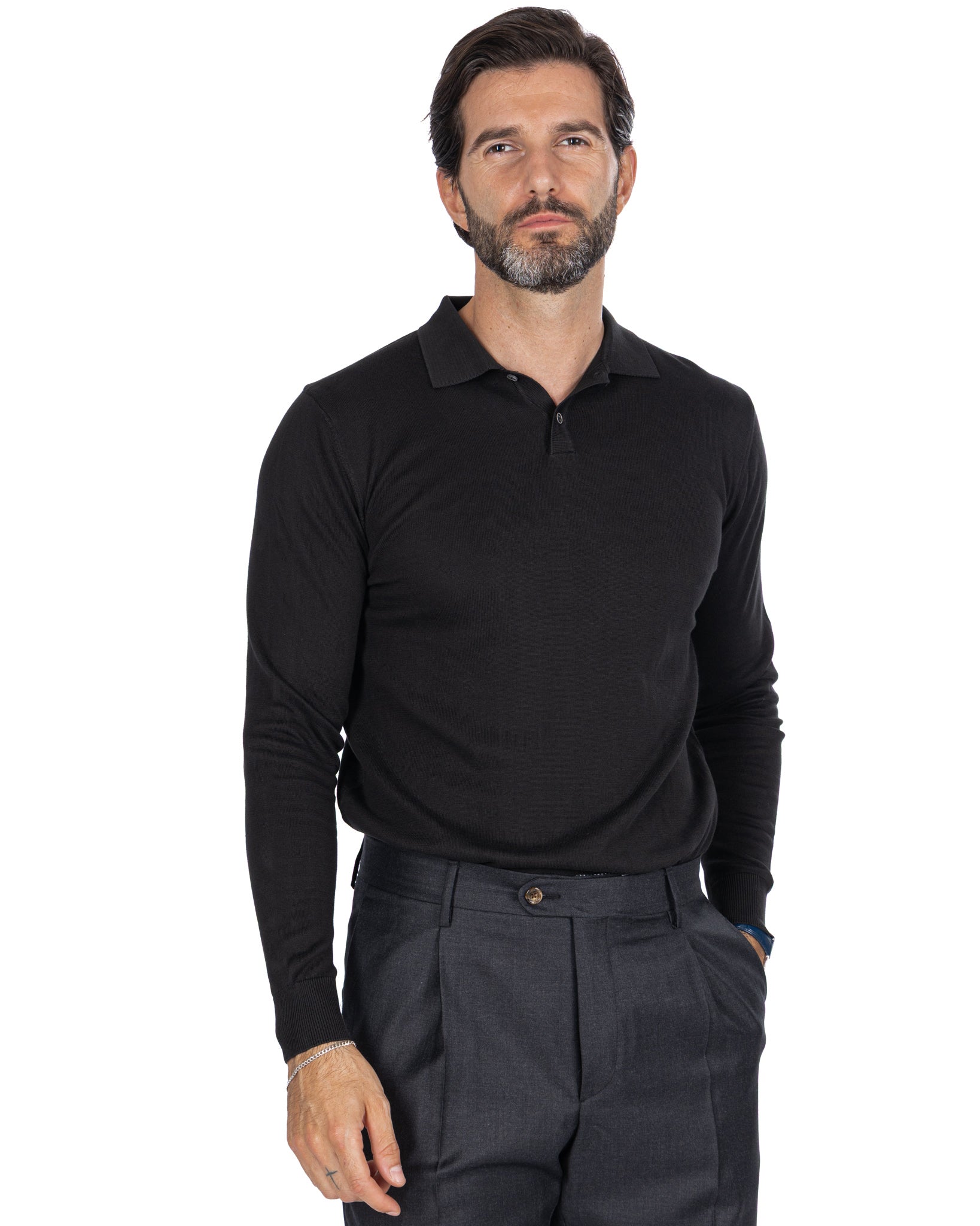 Polo Andrey in cotone nera
