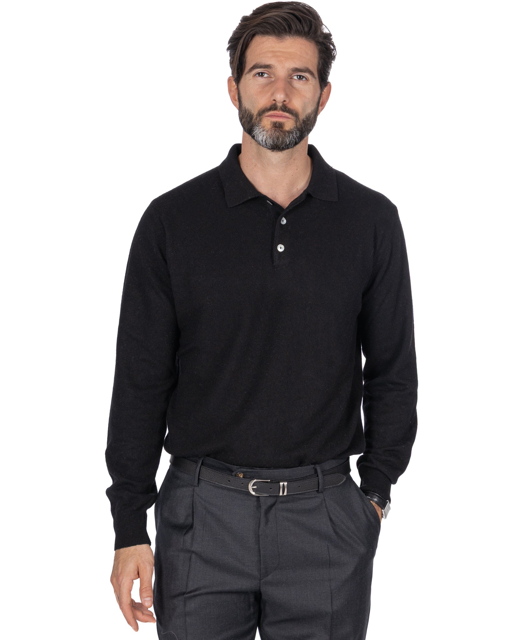 Polo Tiger in misto cachemire nera