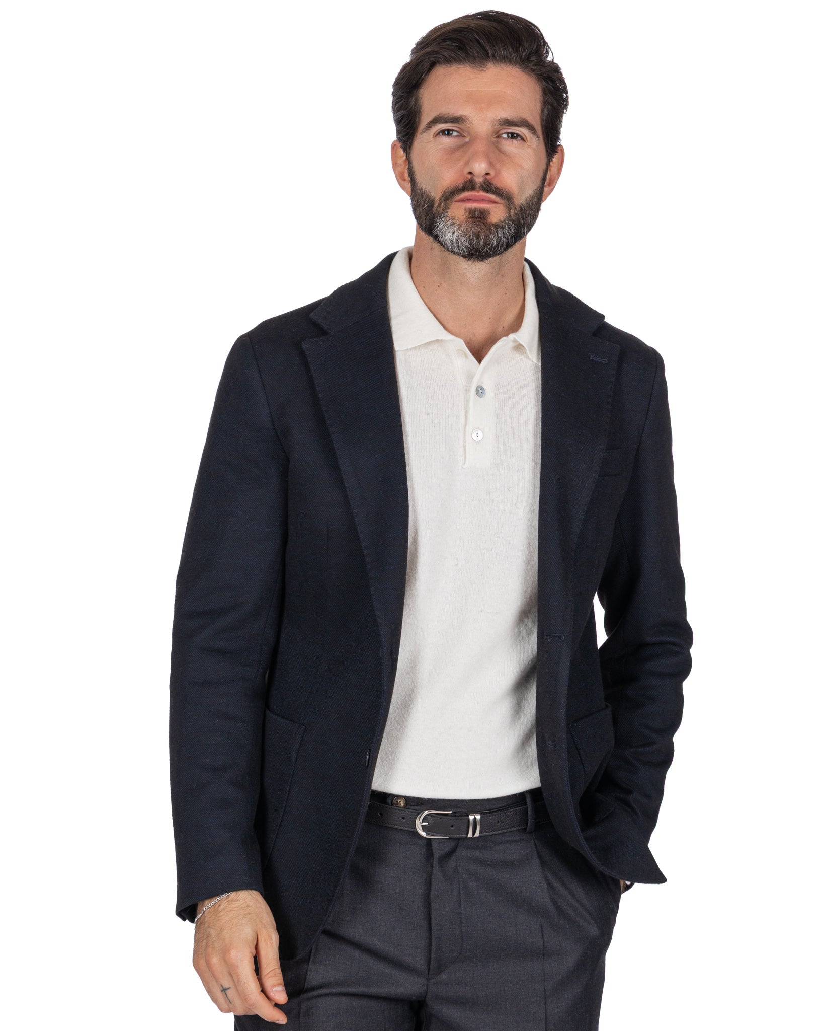 Ayrton jacket in blue twill