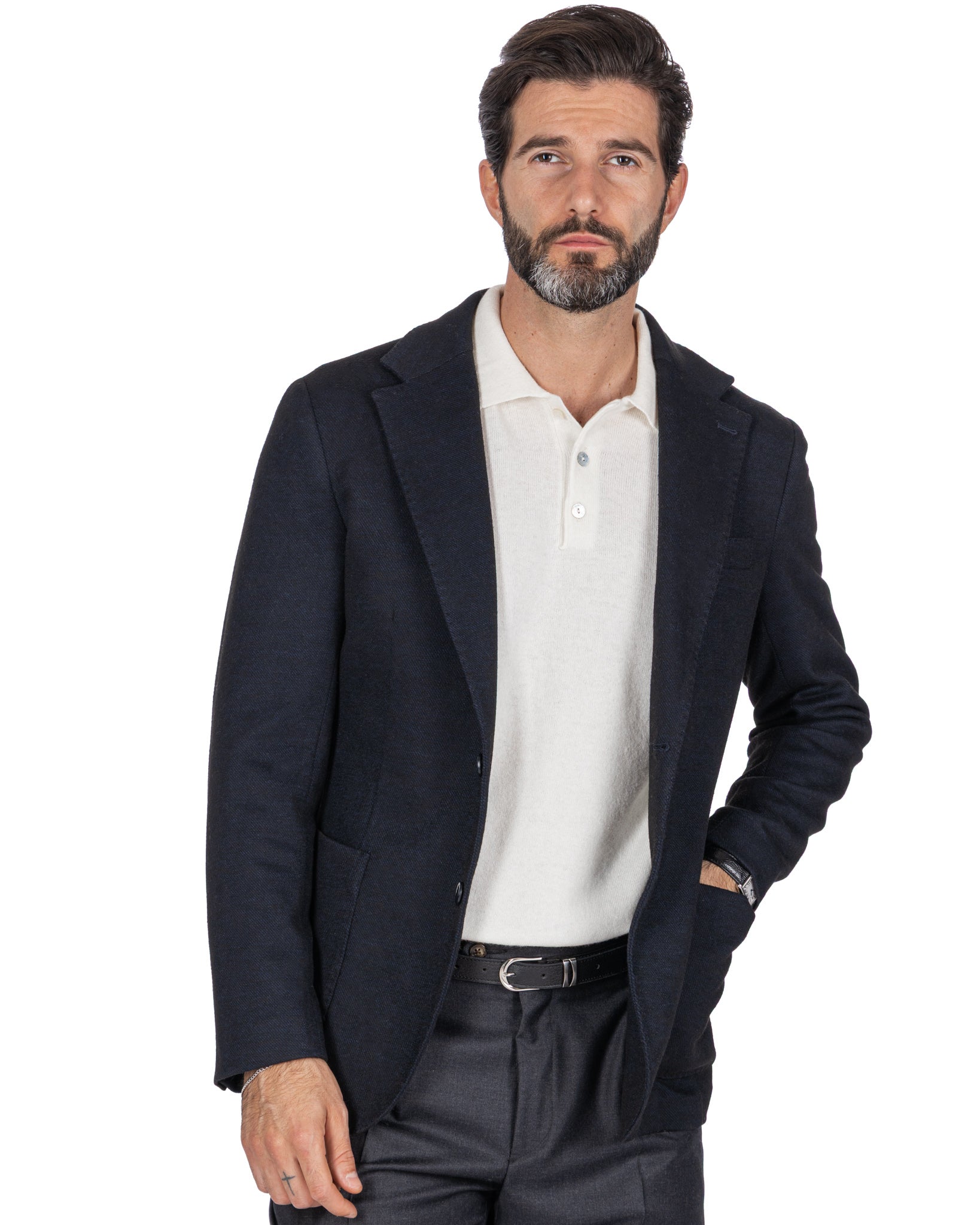 Giacca Ayrton in saglia blu