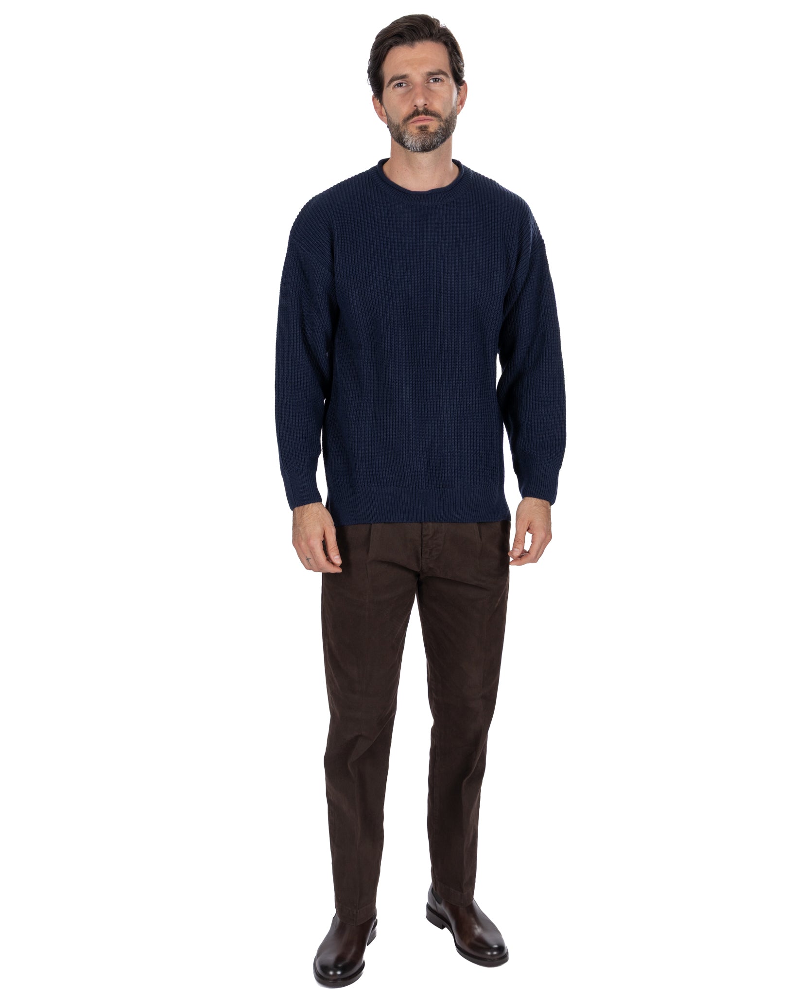 Sven blue ribbed crewneck