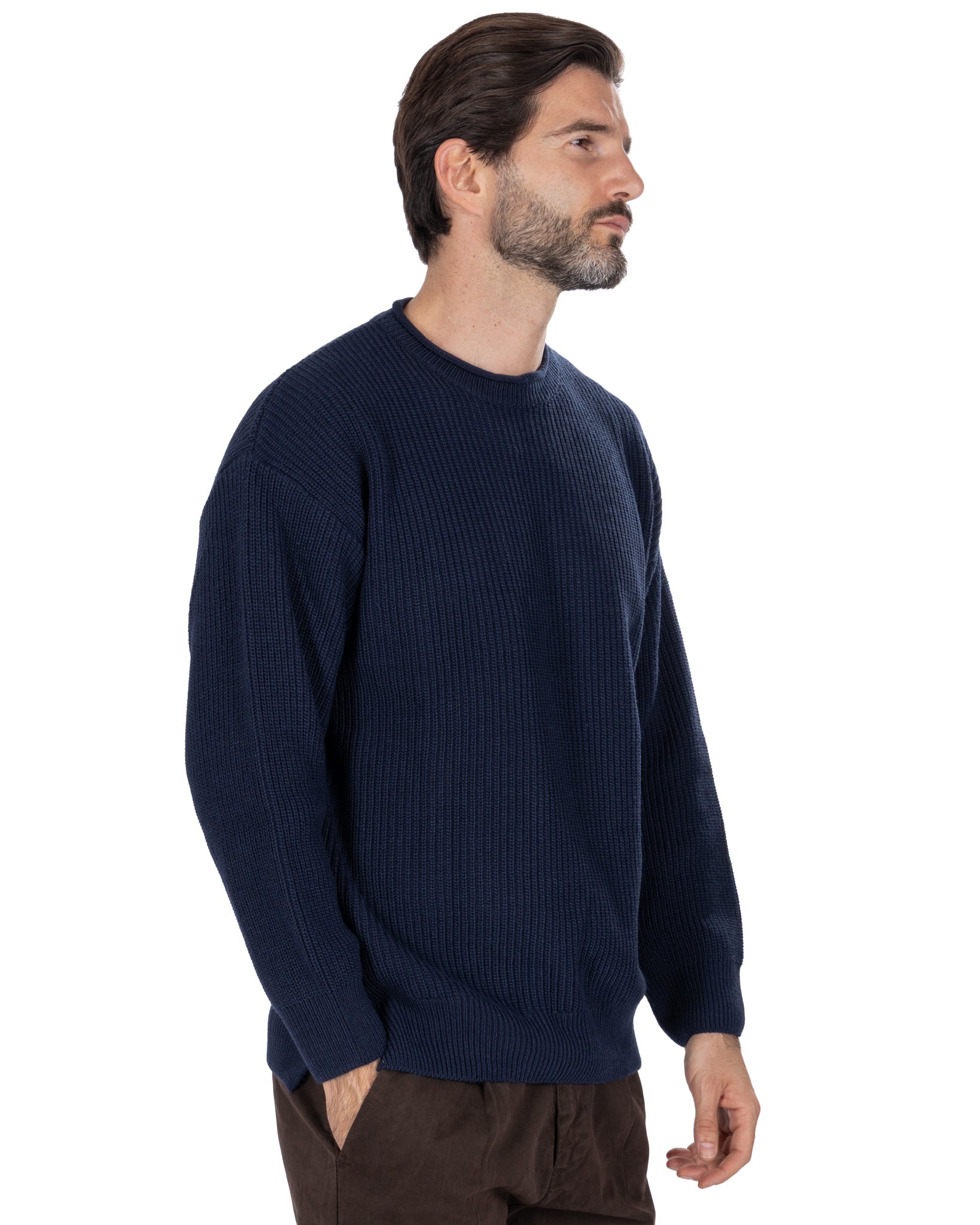 Sven blue ribbed crewneck