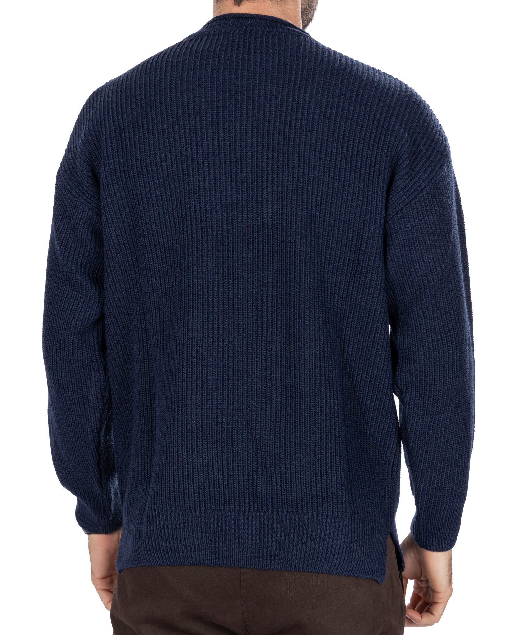 Sven blue ribbed crewneck