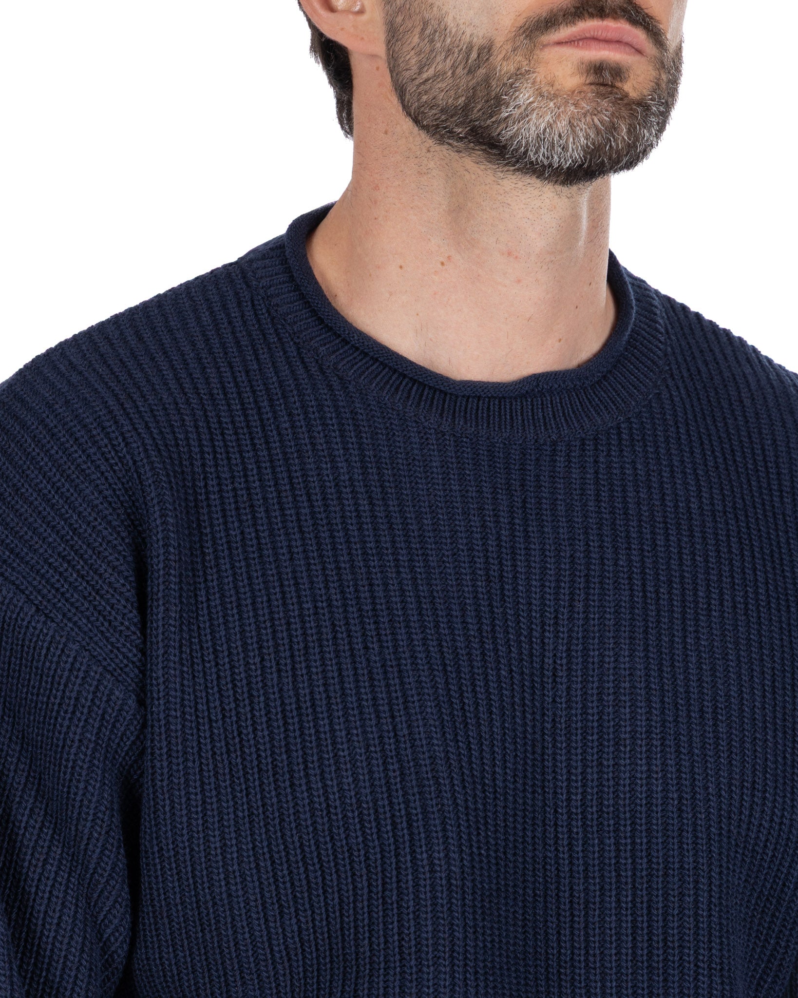 Sven blue ribbed crewneck