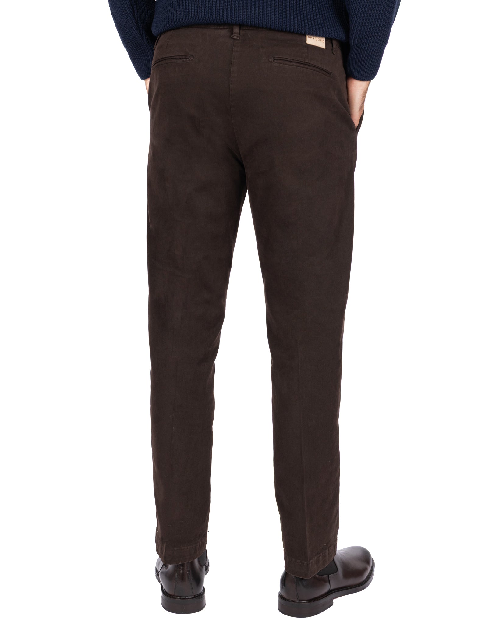 Pantalon Sean en coton marron foncé