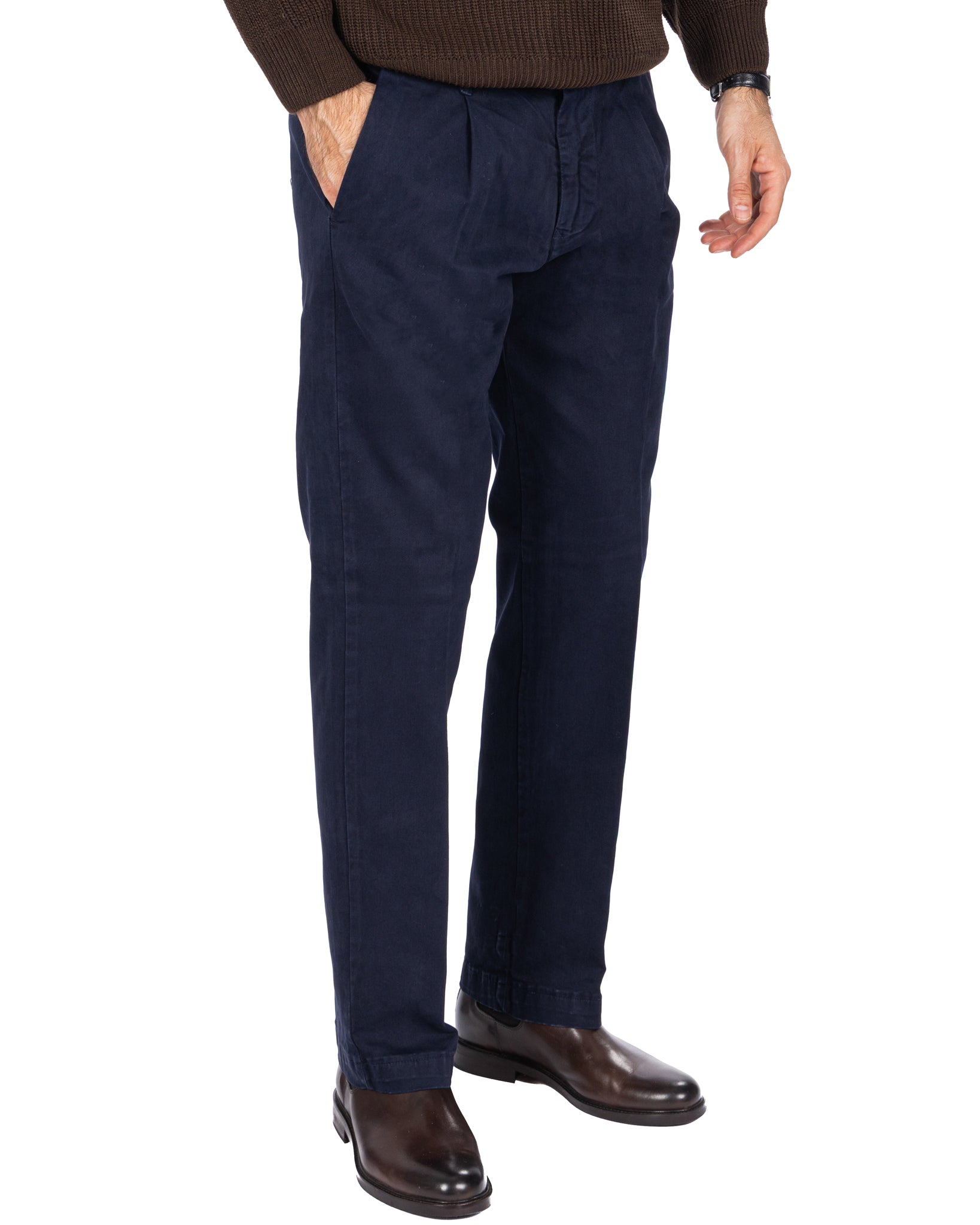 Pantalone Sean in cotone blu