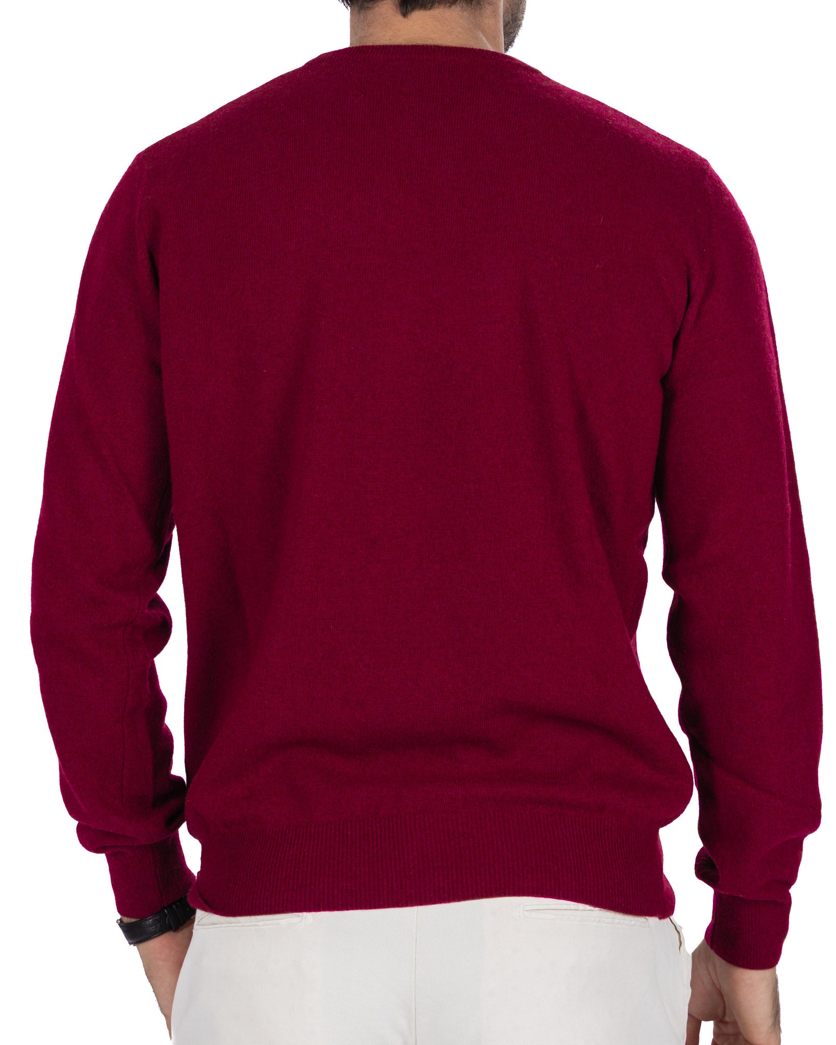 Pull ras du cou Dustin en mélange de cachemire bordeaux