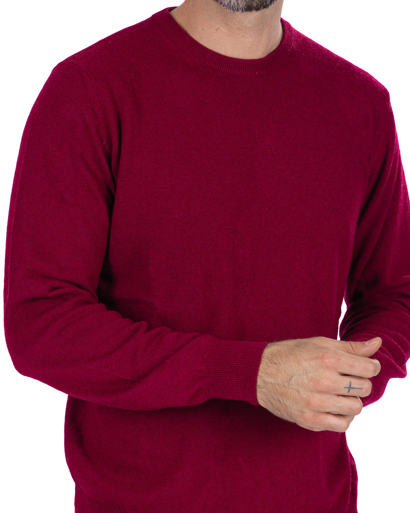 Pull ras du cou Dustin en mélange de cachemire bordeaux