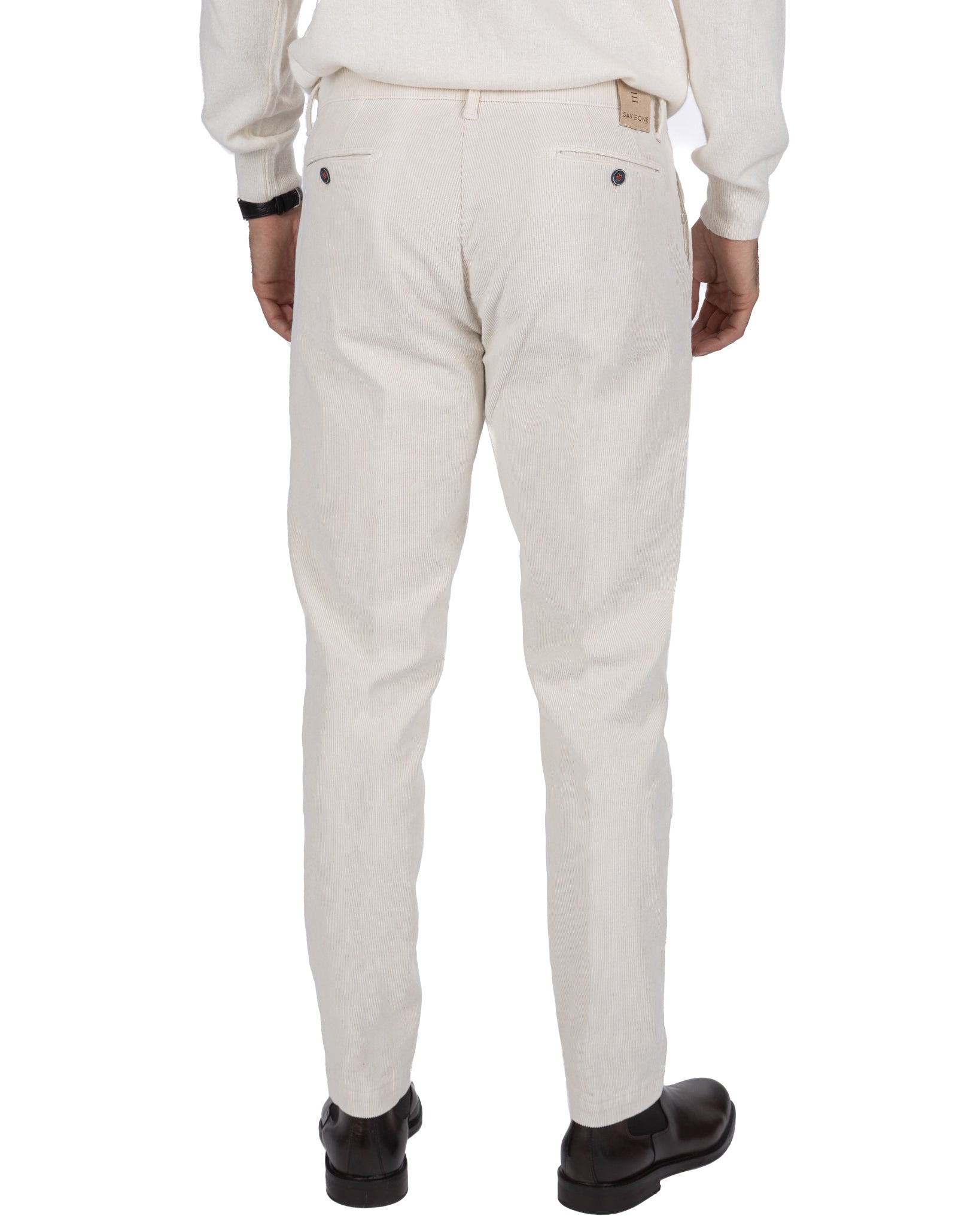 Harlan trousers in cream velvet