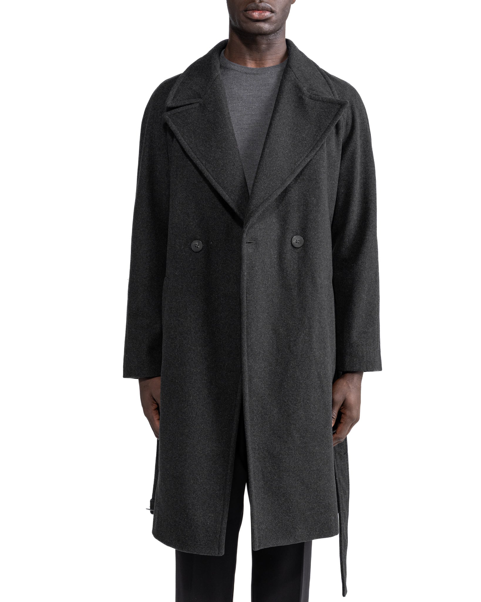 Freud long coat in grey flannel