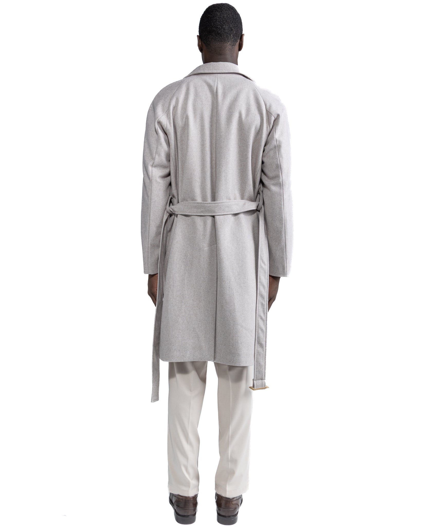 Freud long coat in beige flannel