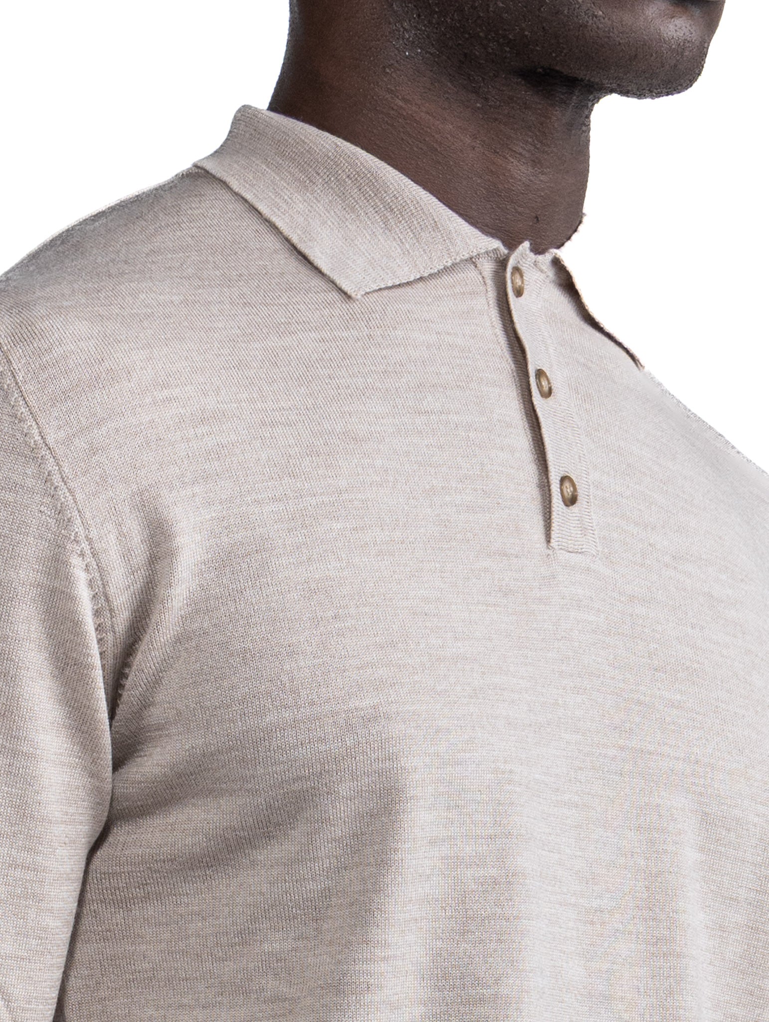 Polo Rovigo en laine Tollegno sable