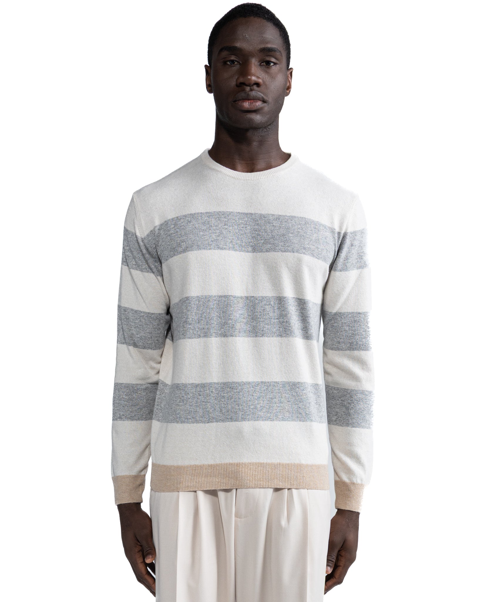 Pull ras du cou Lens Diamond en mélange de cachemire gris