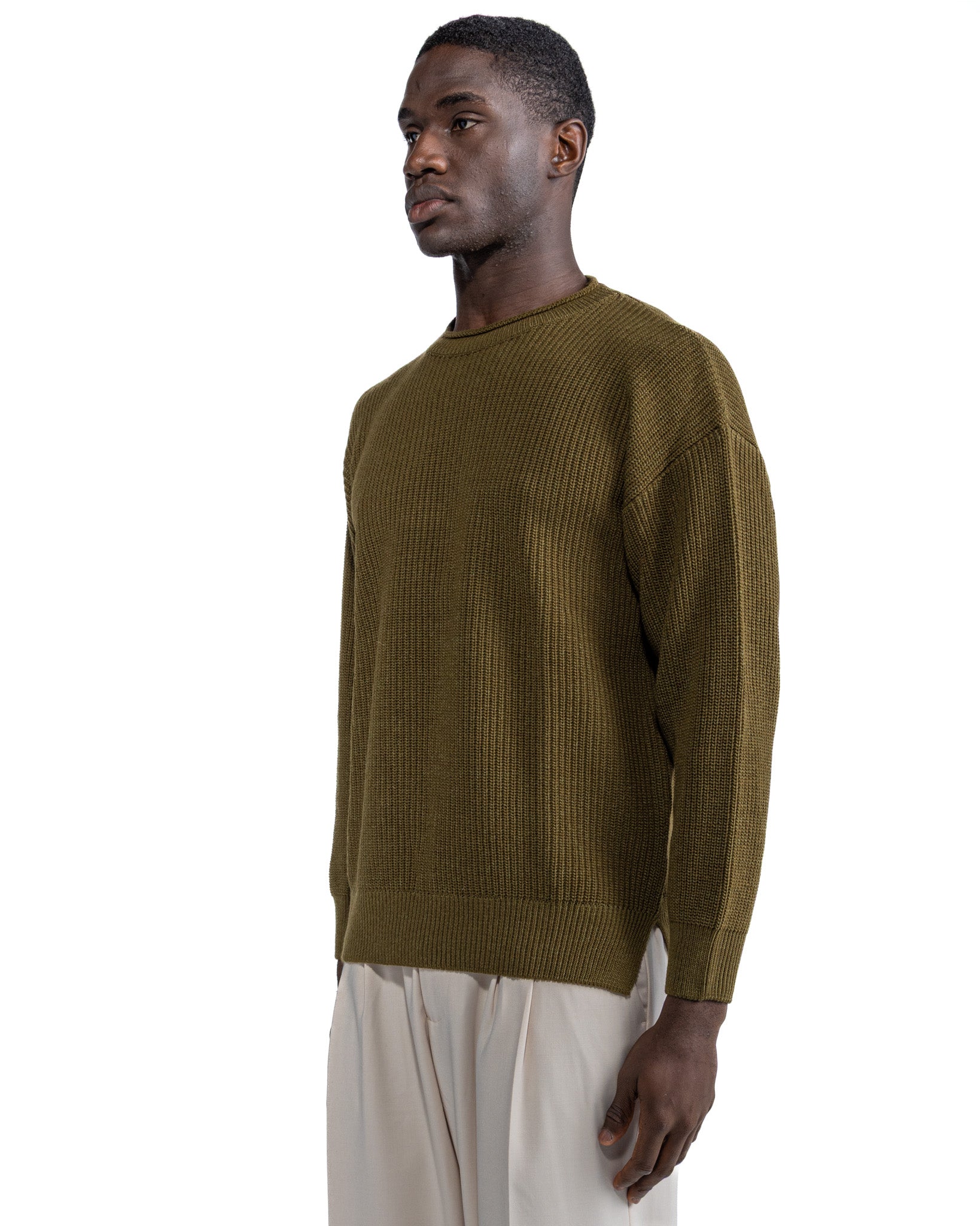 Sven Military Ribbed Crewneck