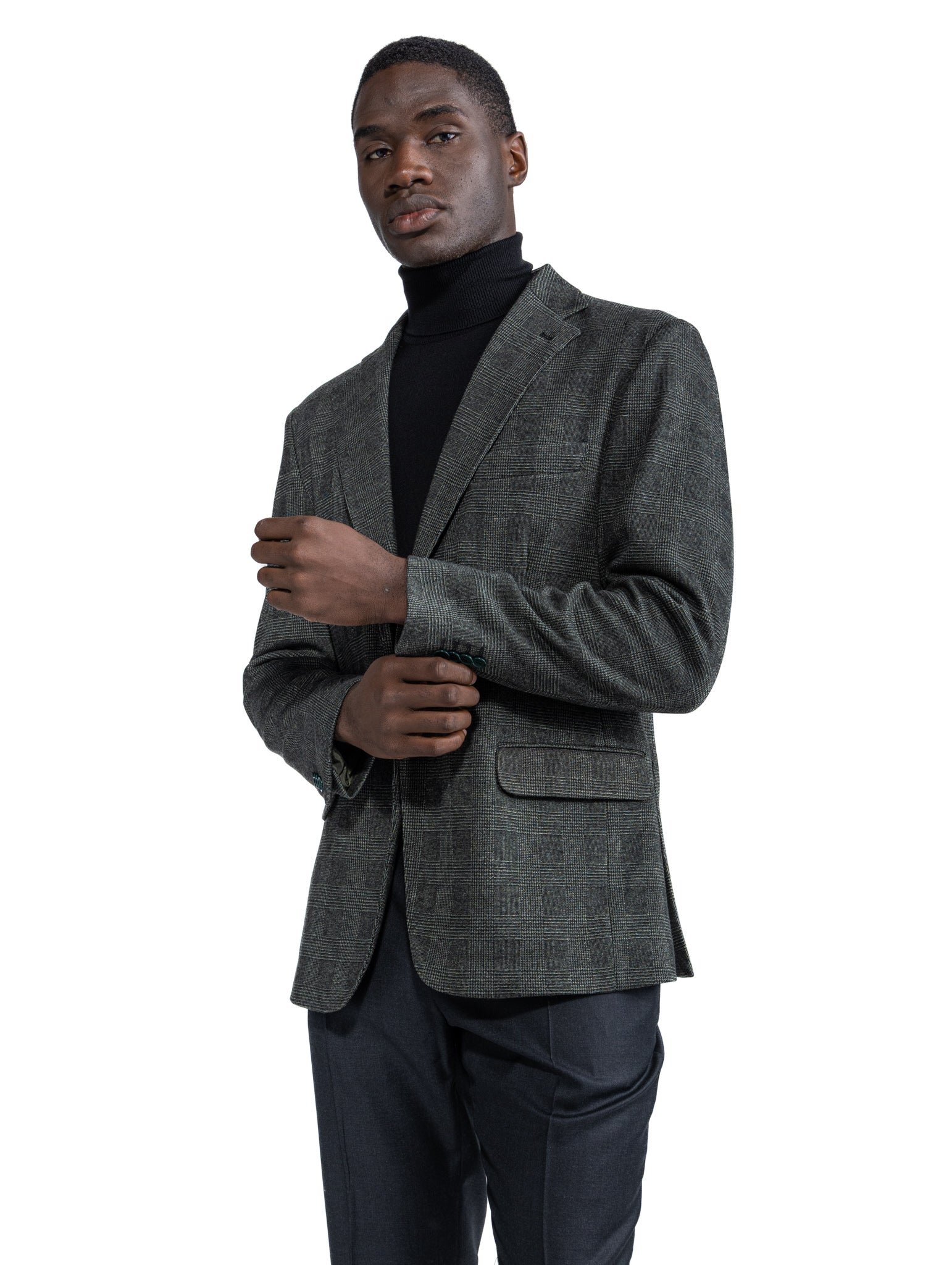Vietri Turtleneck in Black Tollegno Wool