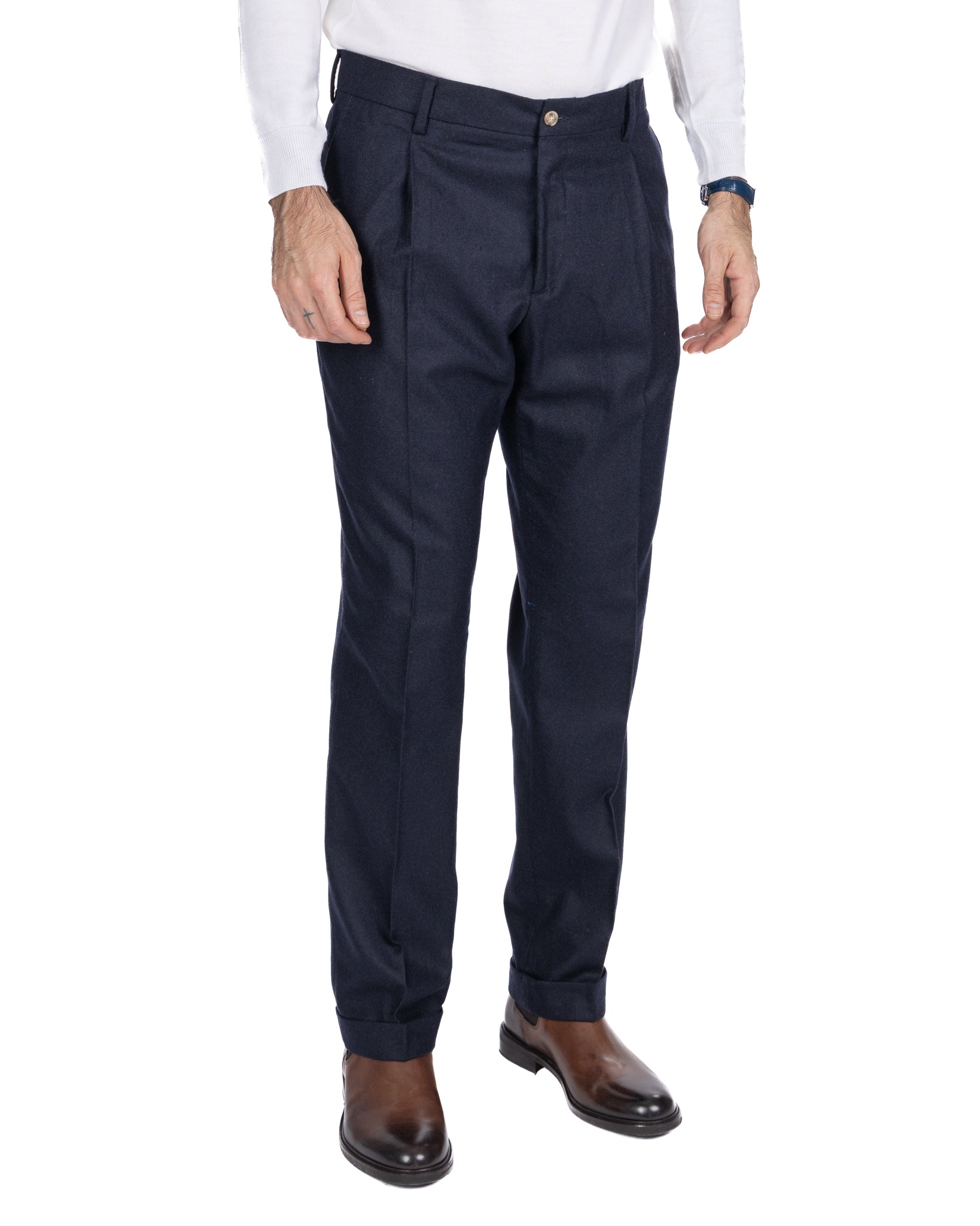 Robe en flanelle bleue Olympus