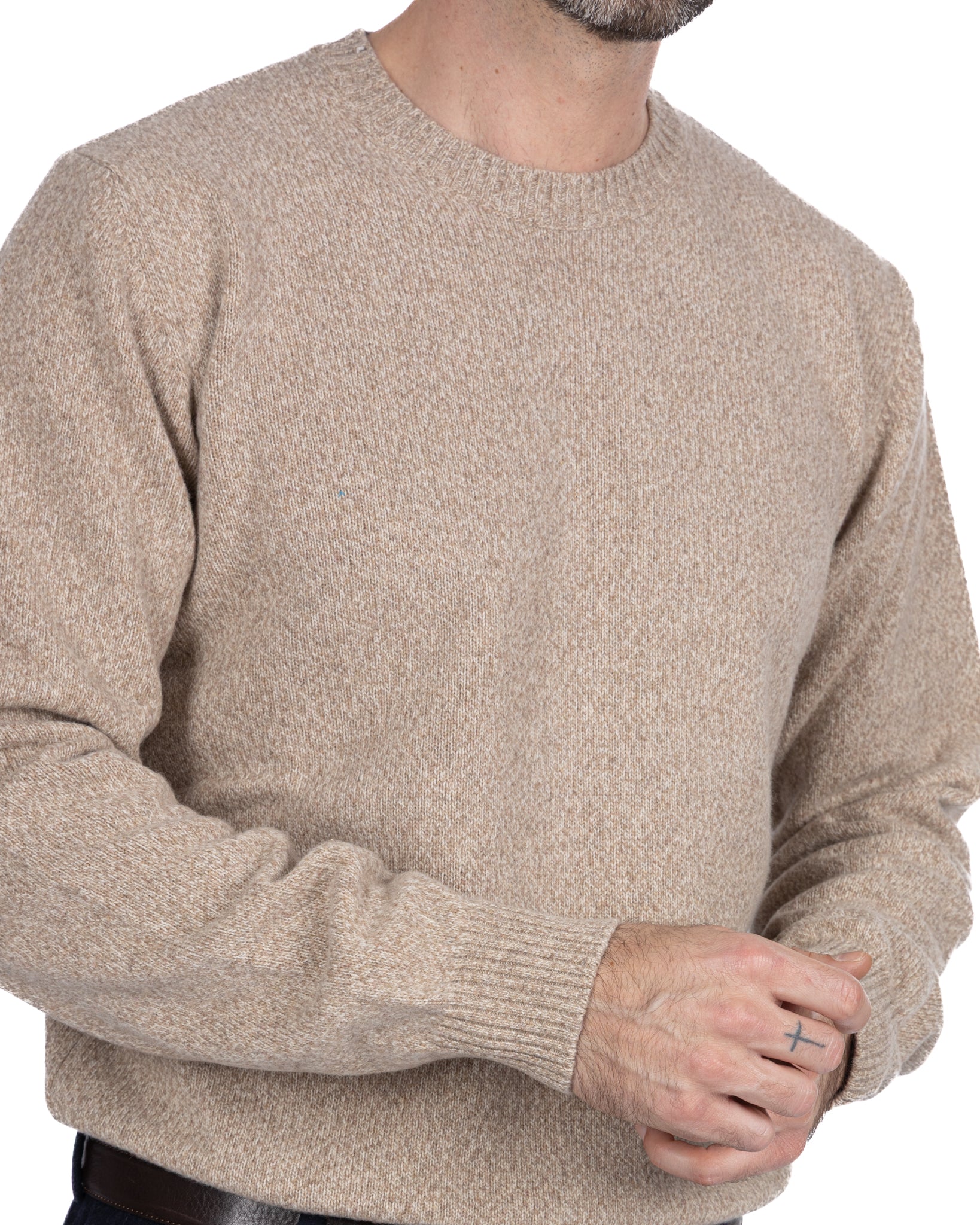 Willie crewneck in camel bouclè