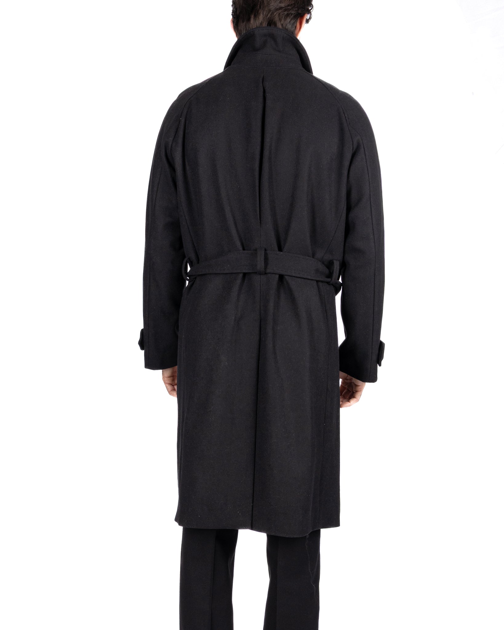 Manteau long Dimitri en flanelle noire
