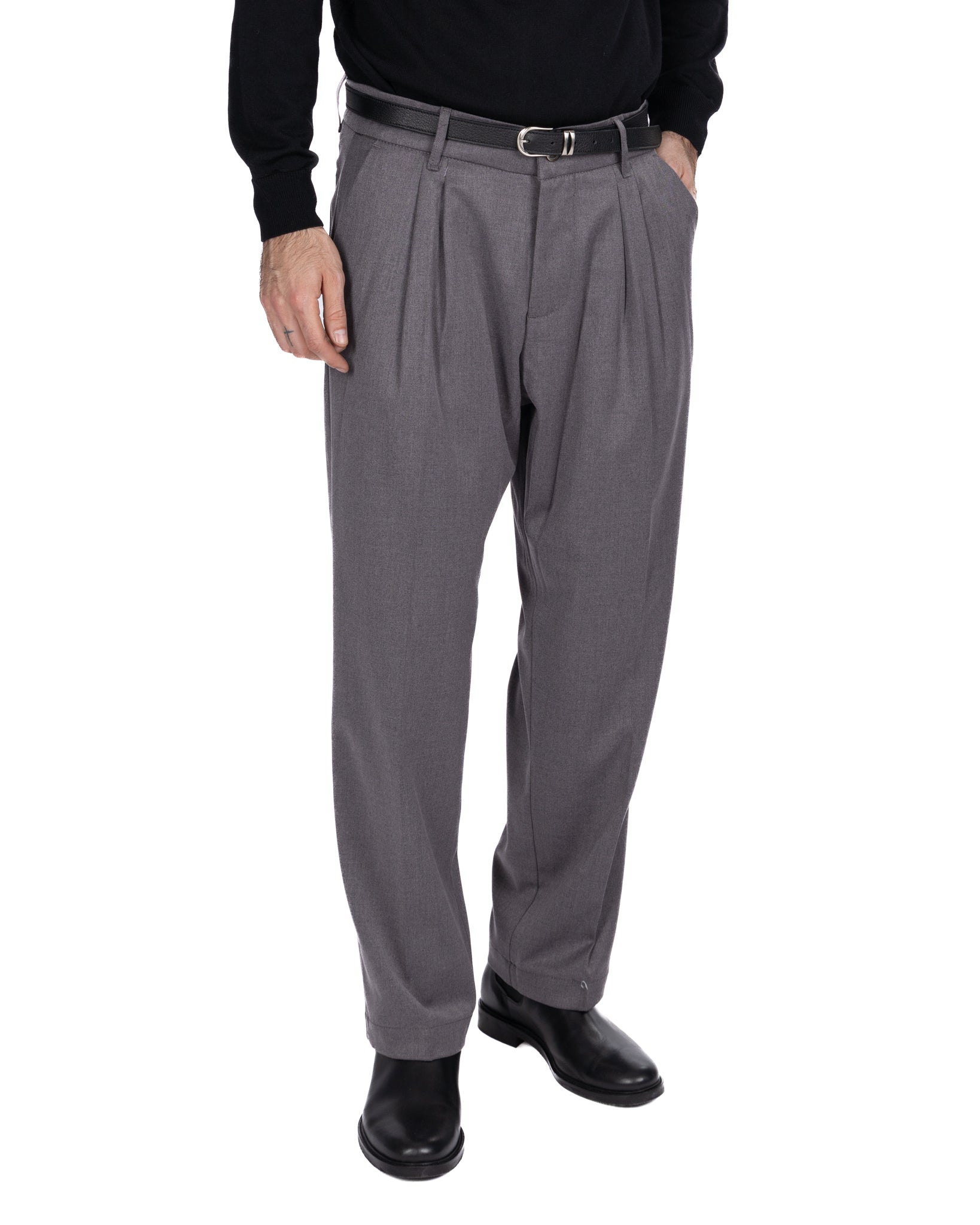 Kevin wide trousers in anthracite
