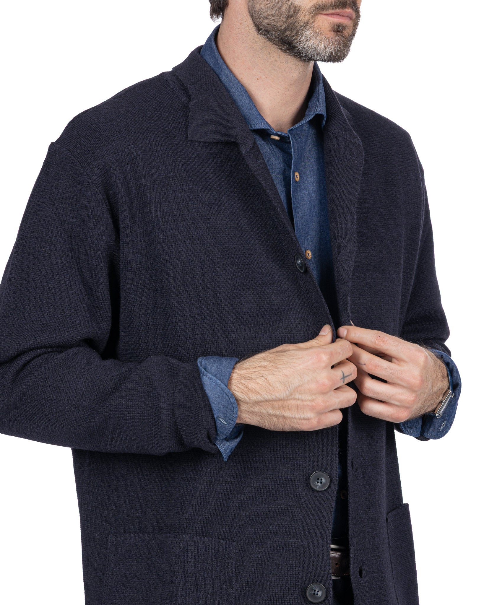 Krakatoa Knitted Jacket Blue