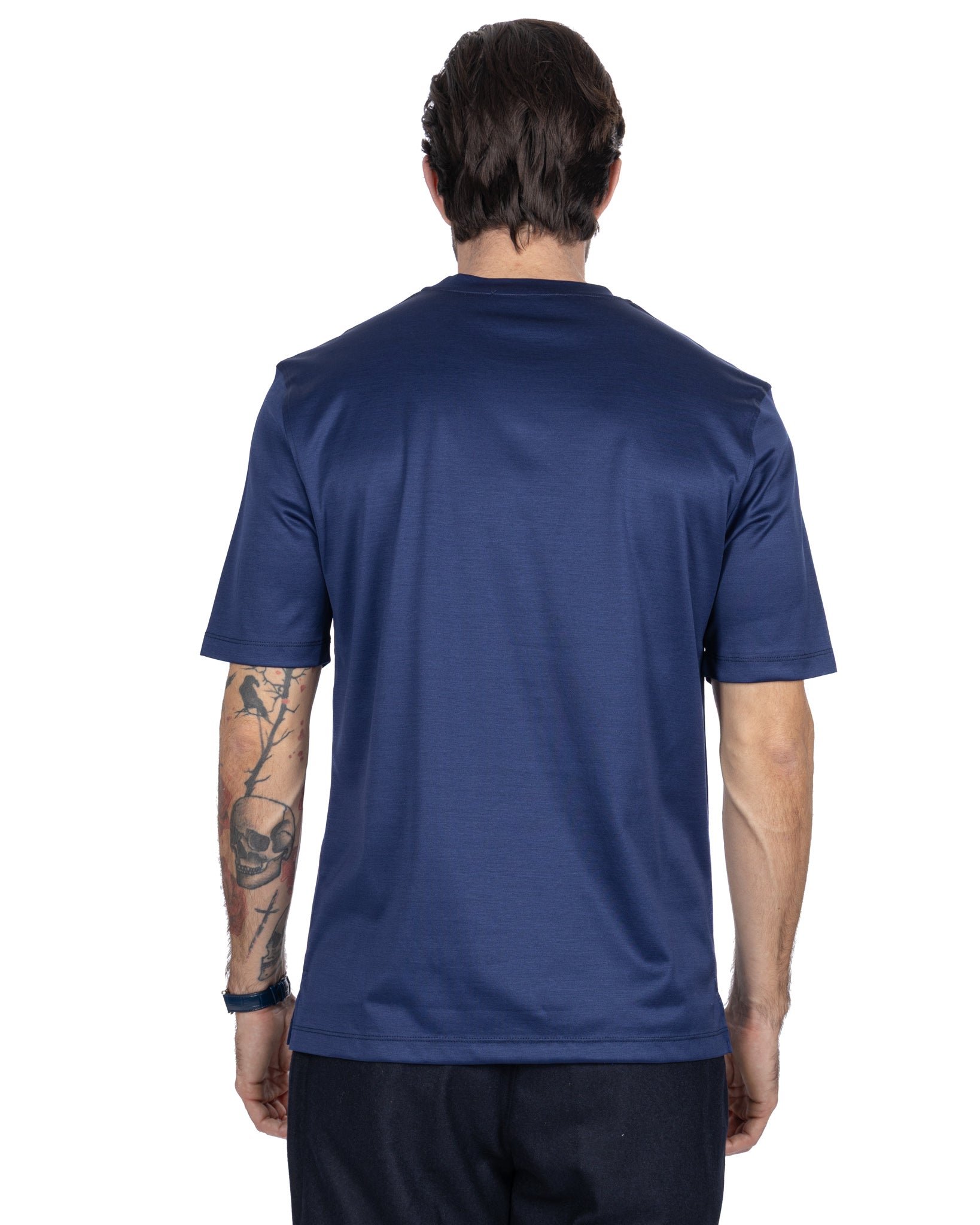 Hoorn T-shirt in blue lisle thread
