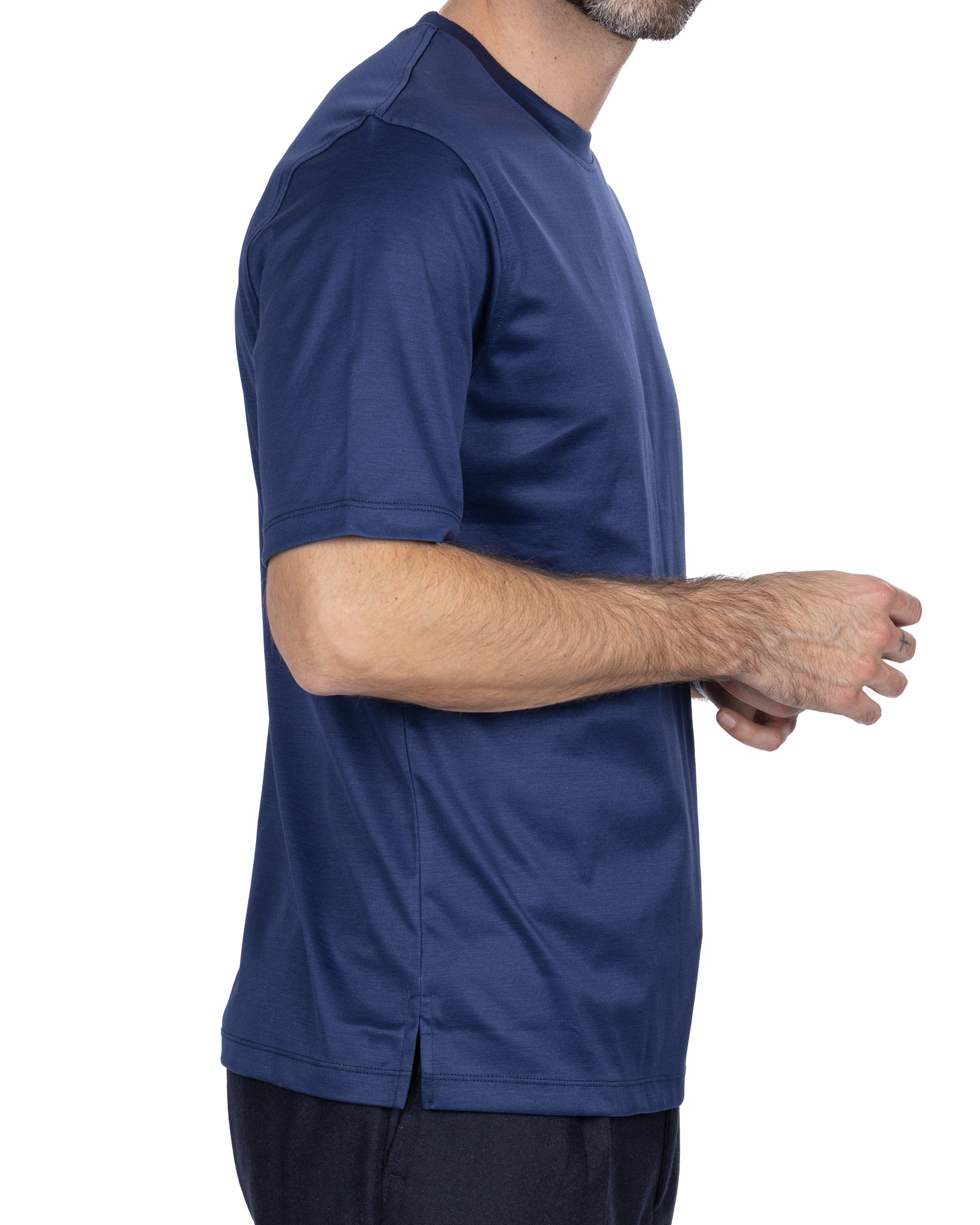 Hoorn T-shirt in blue lisle thread