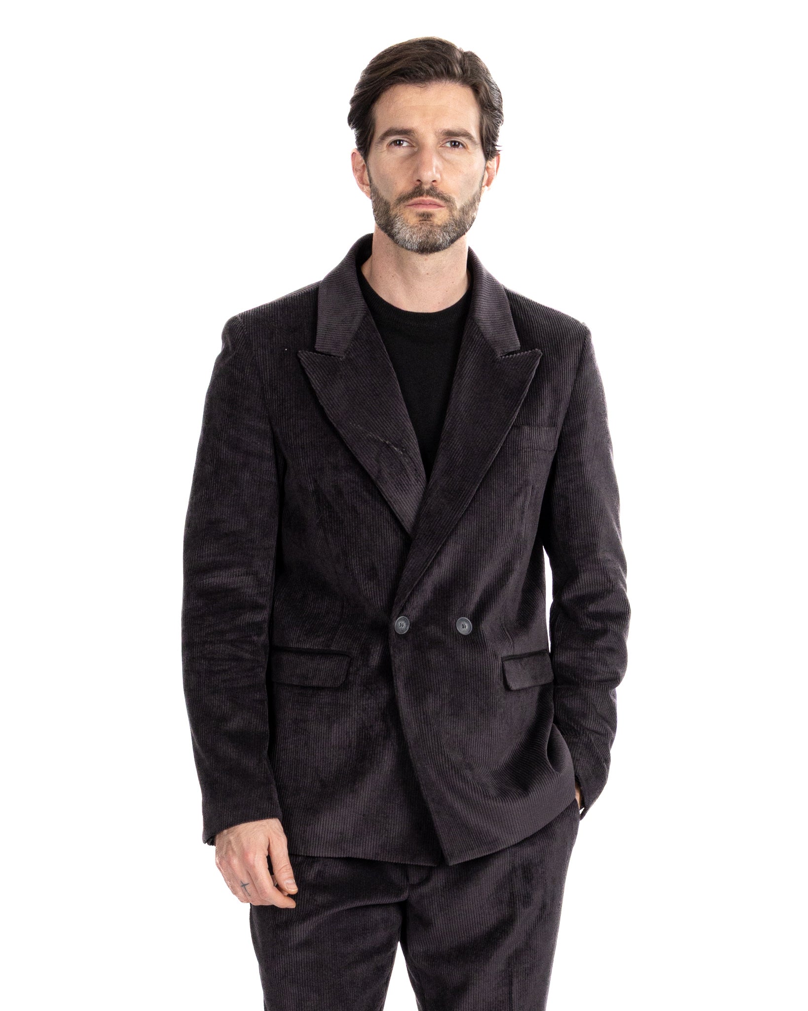 Giacca Bond in velluto nero