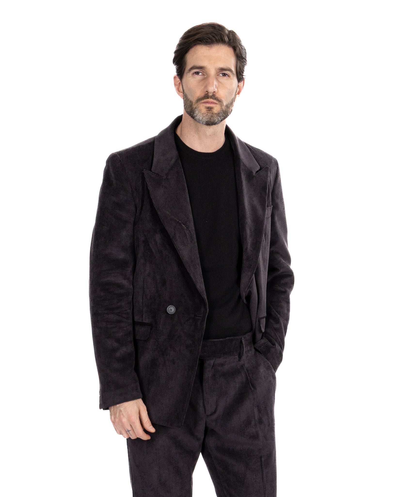 Giacca Bond in velluto nero