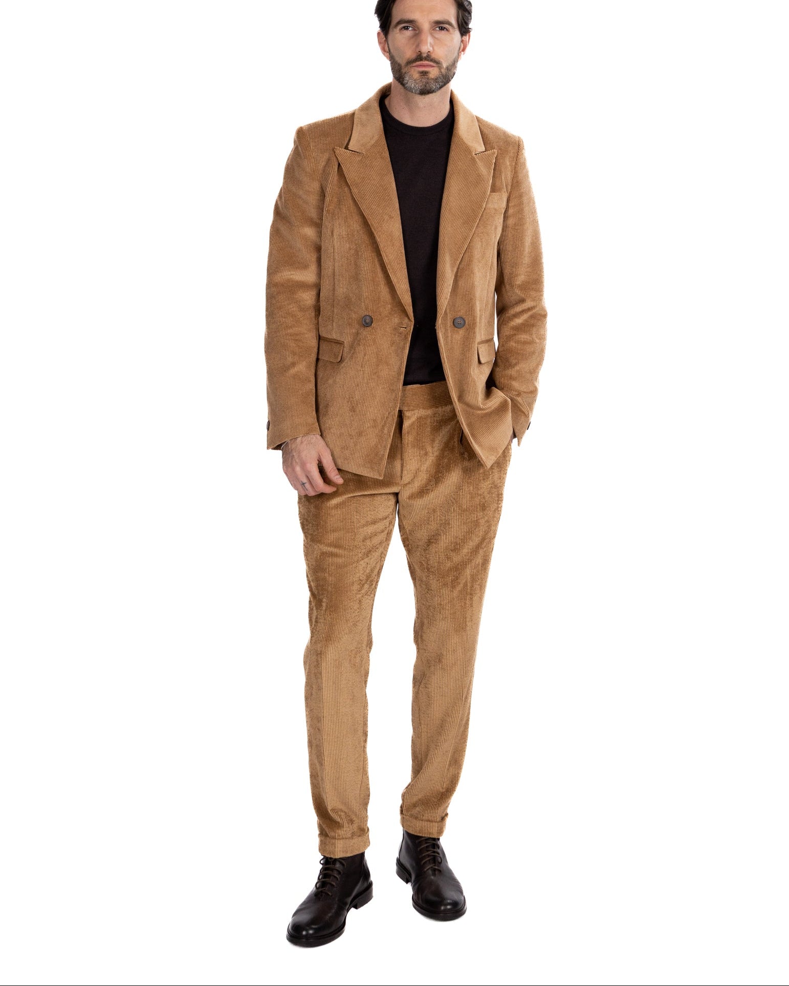 Pantalone James in velluto cammello