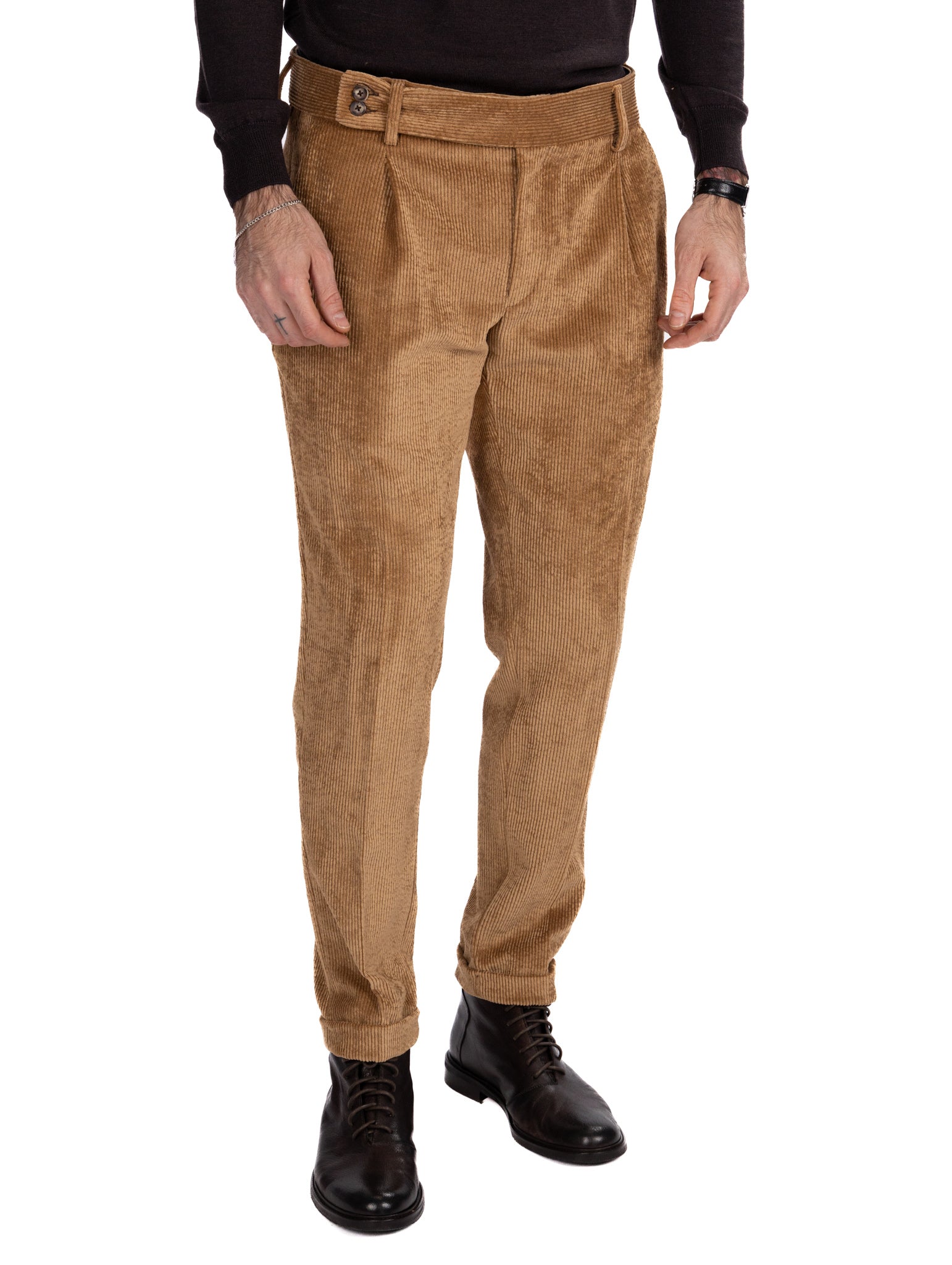 Pantalone James in velluto cammello