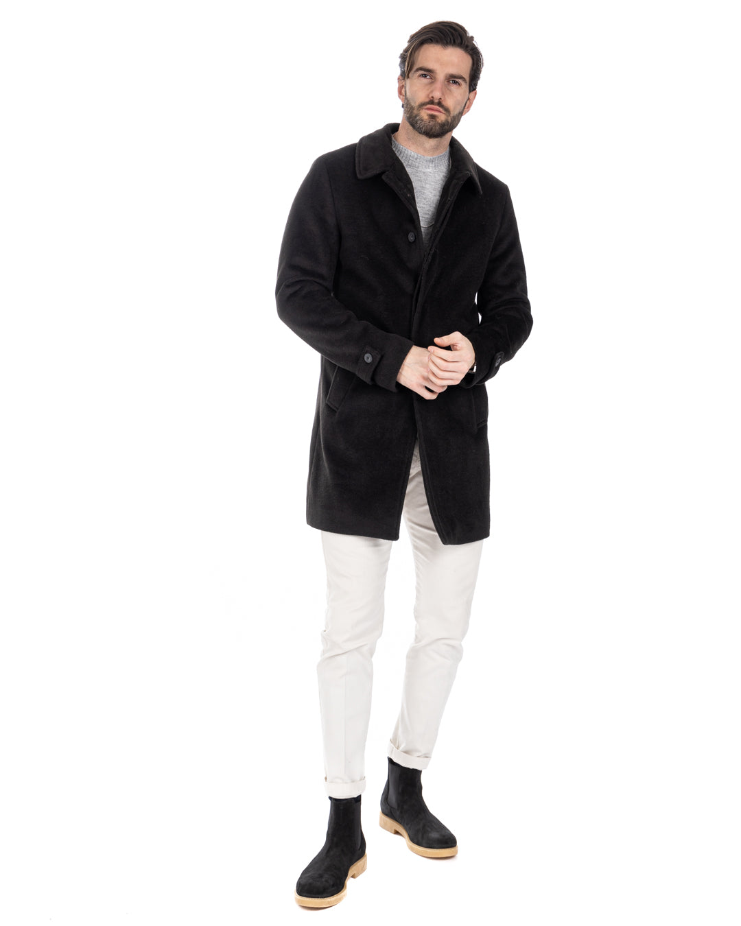 Jean - black single-breasted coat