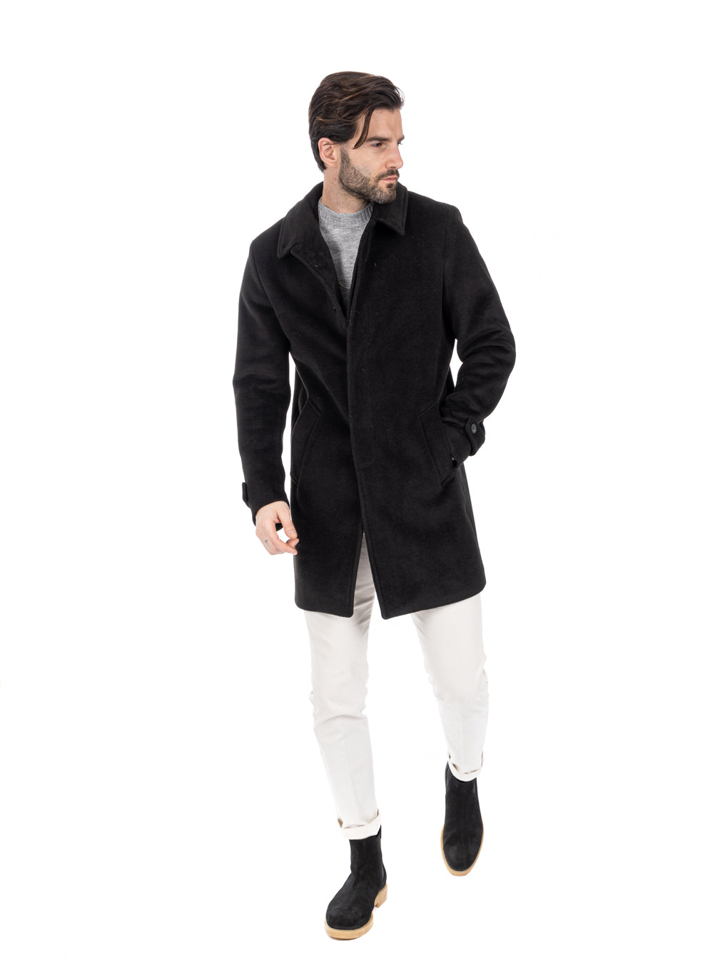 Jean - black single-breasted coat