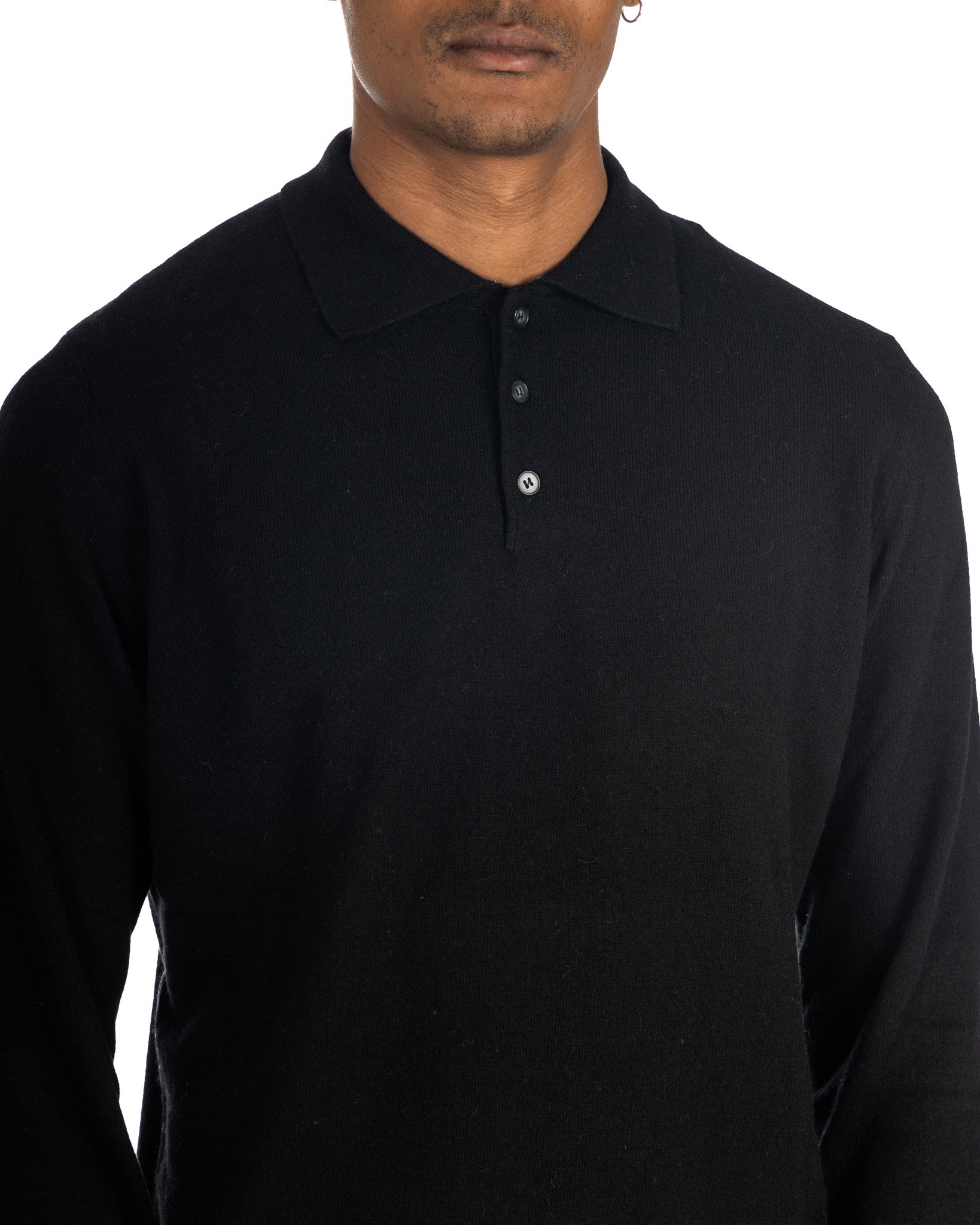 Tiger - black cashmere blend polo shirt