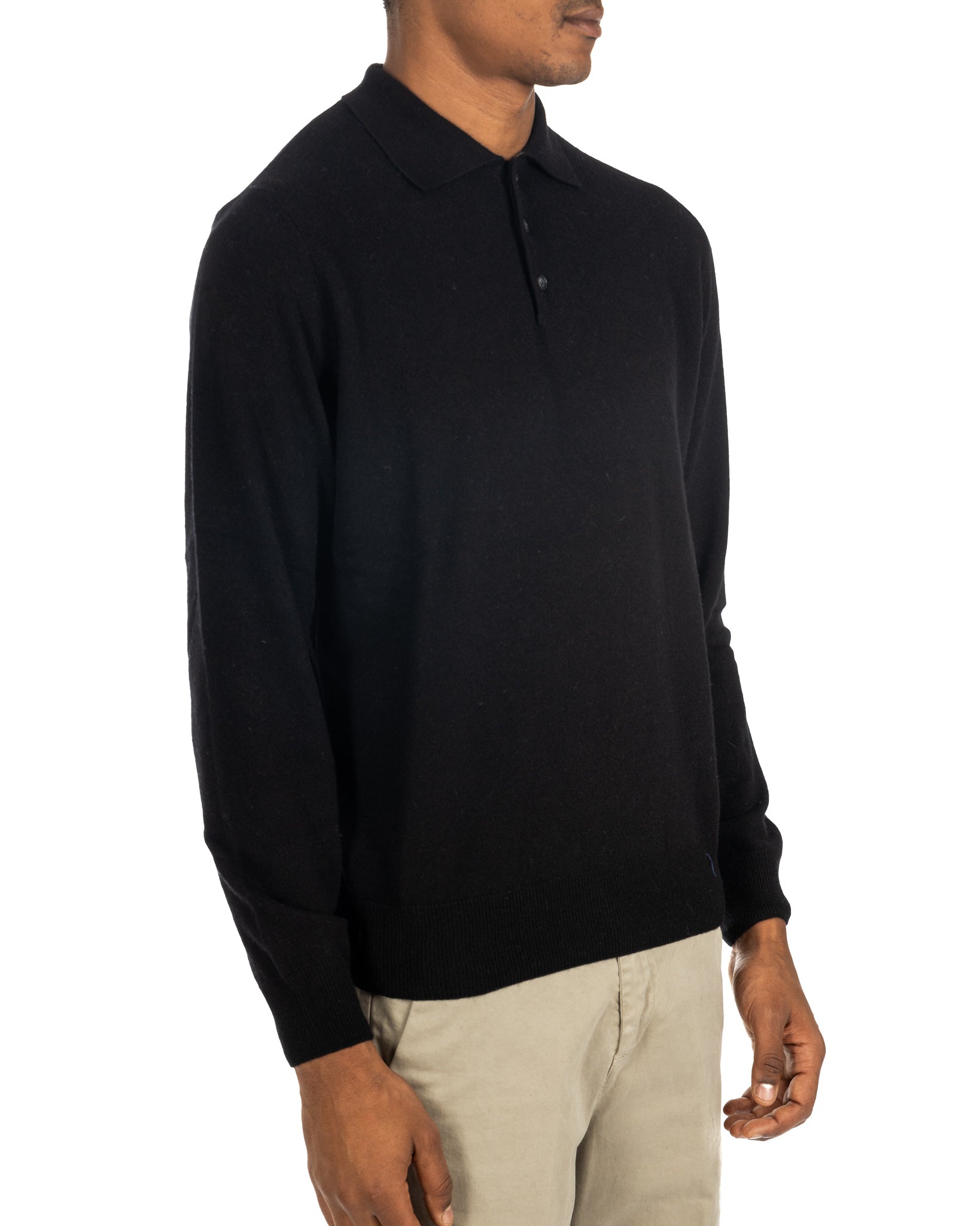 Tiger - black cashmere blend polo shirt