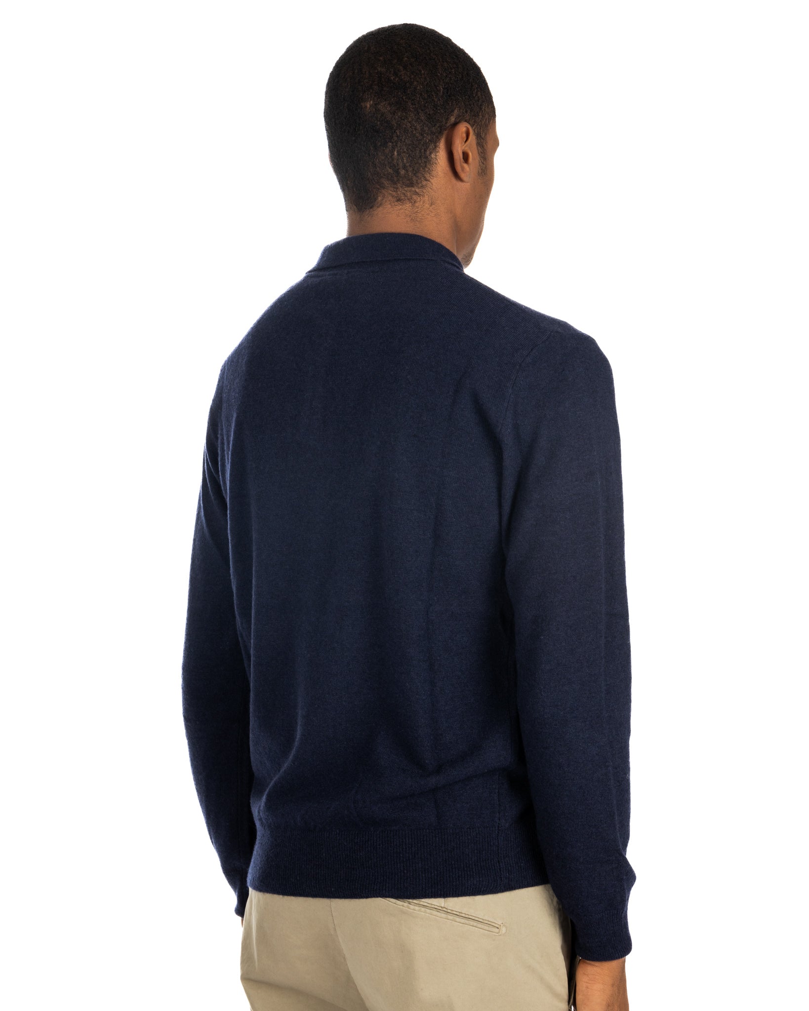 Tiger - blue cashmere blend polo shirt