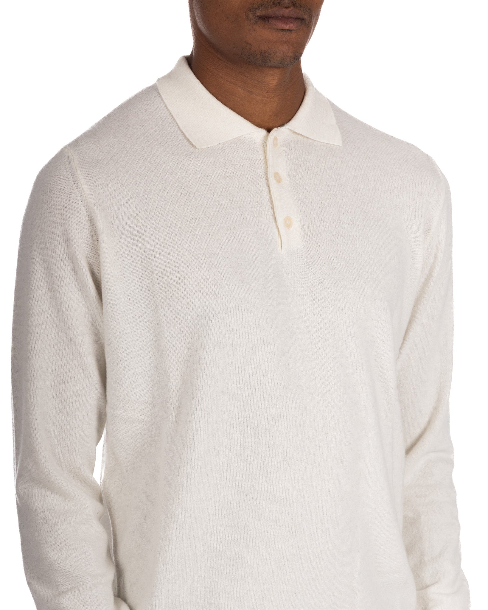 Tiger - cream polo shirt in cashmere blend