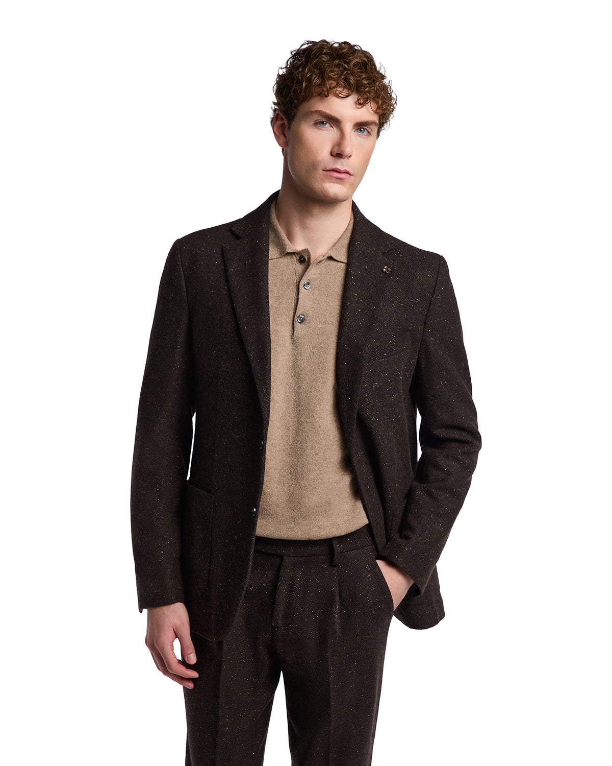 Pepe mottled dark brown jacket