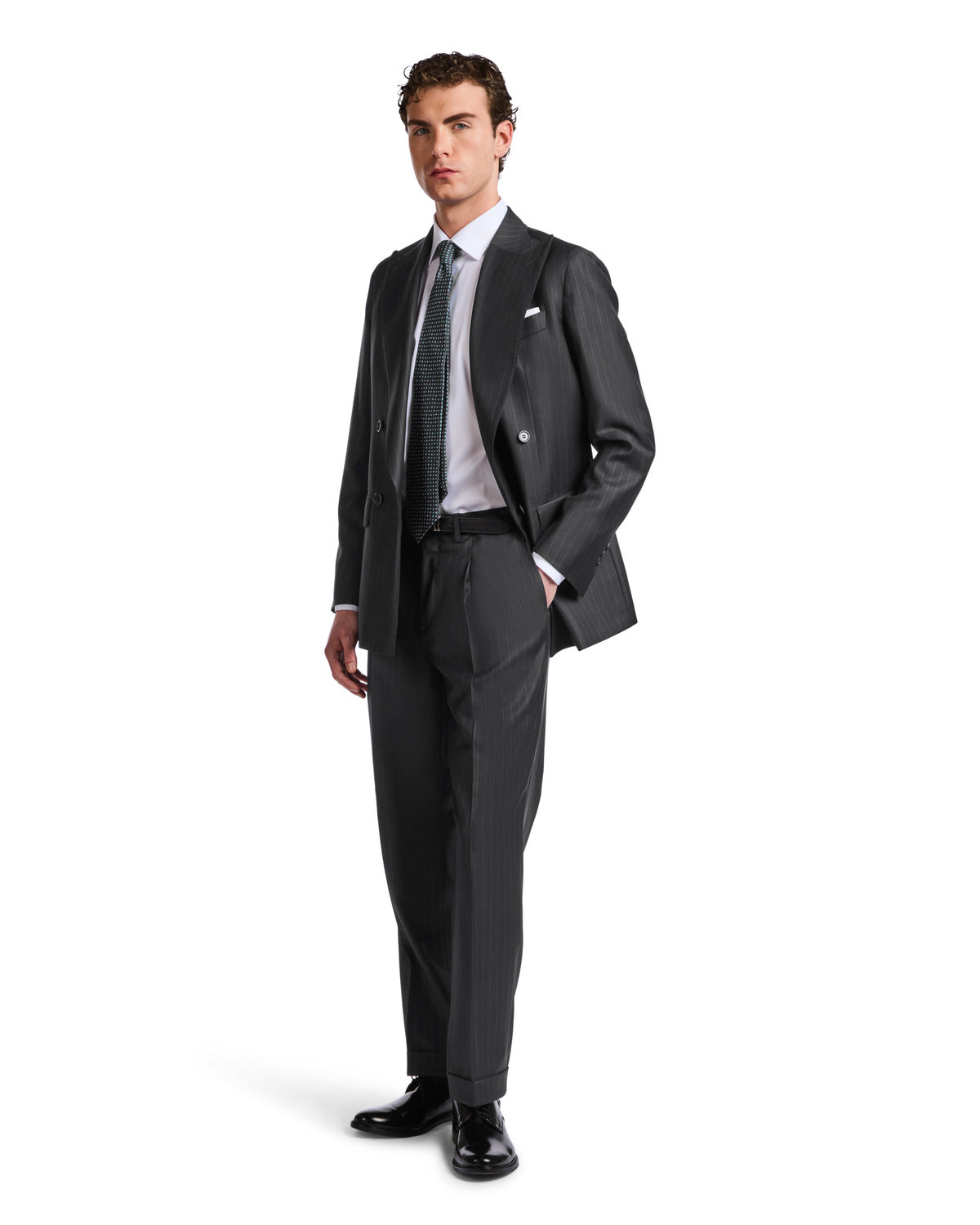 Vantage Drago charcoal wool pinstripe Roma suit