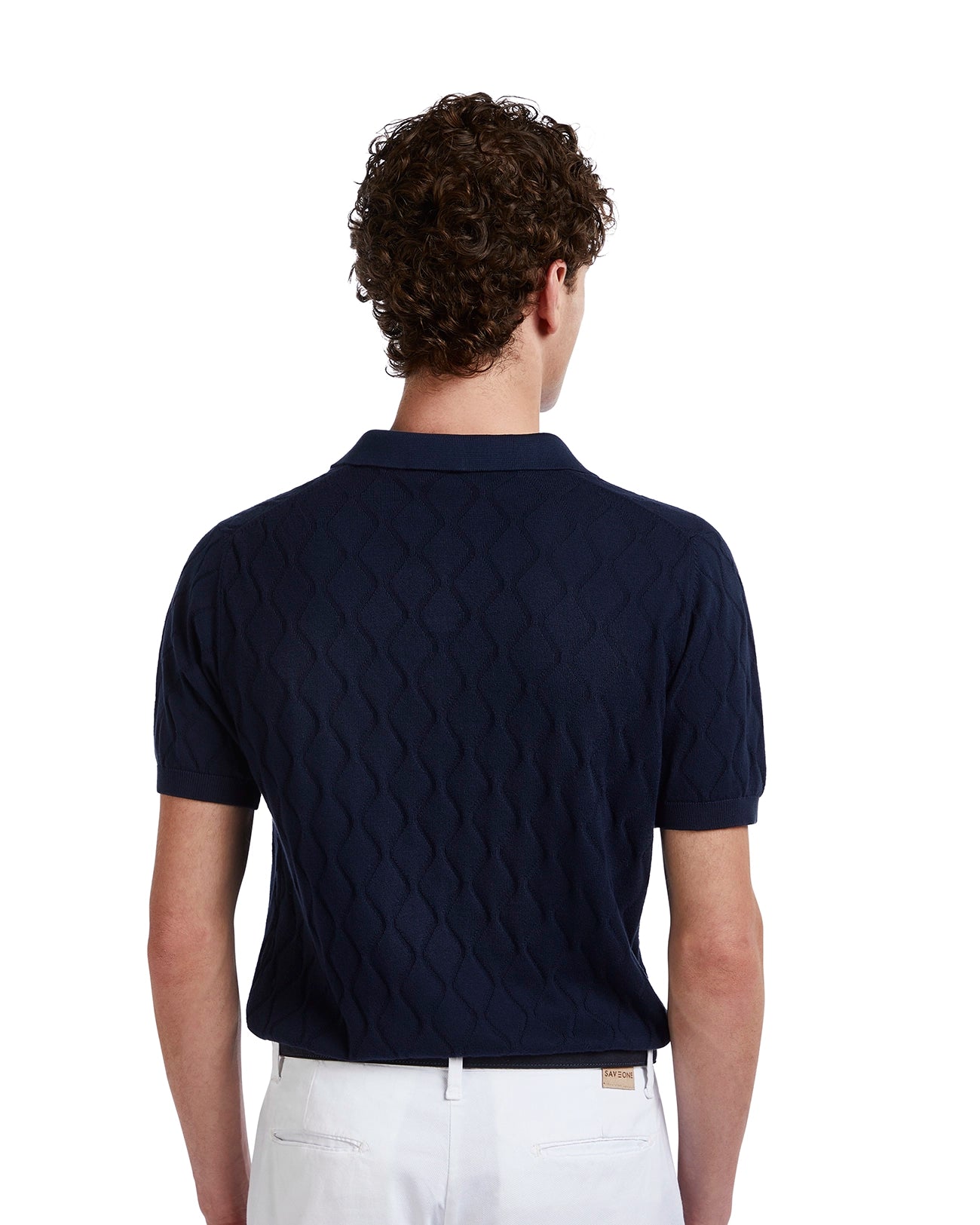 Peter wave polo shirt in blue knit