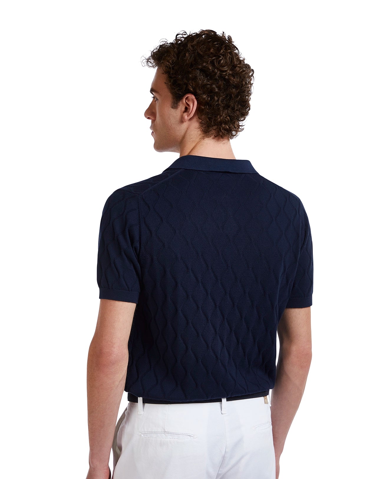 Peter wave polo shirt in blue knit