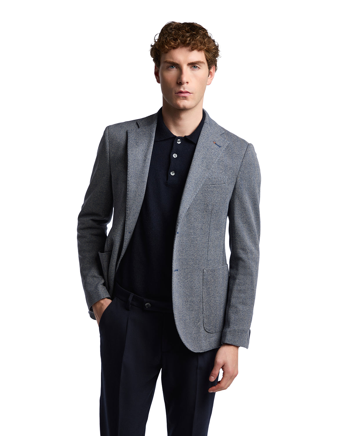 Chaqueta Espina de Pescado Ruinas azul
