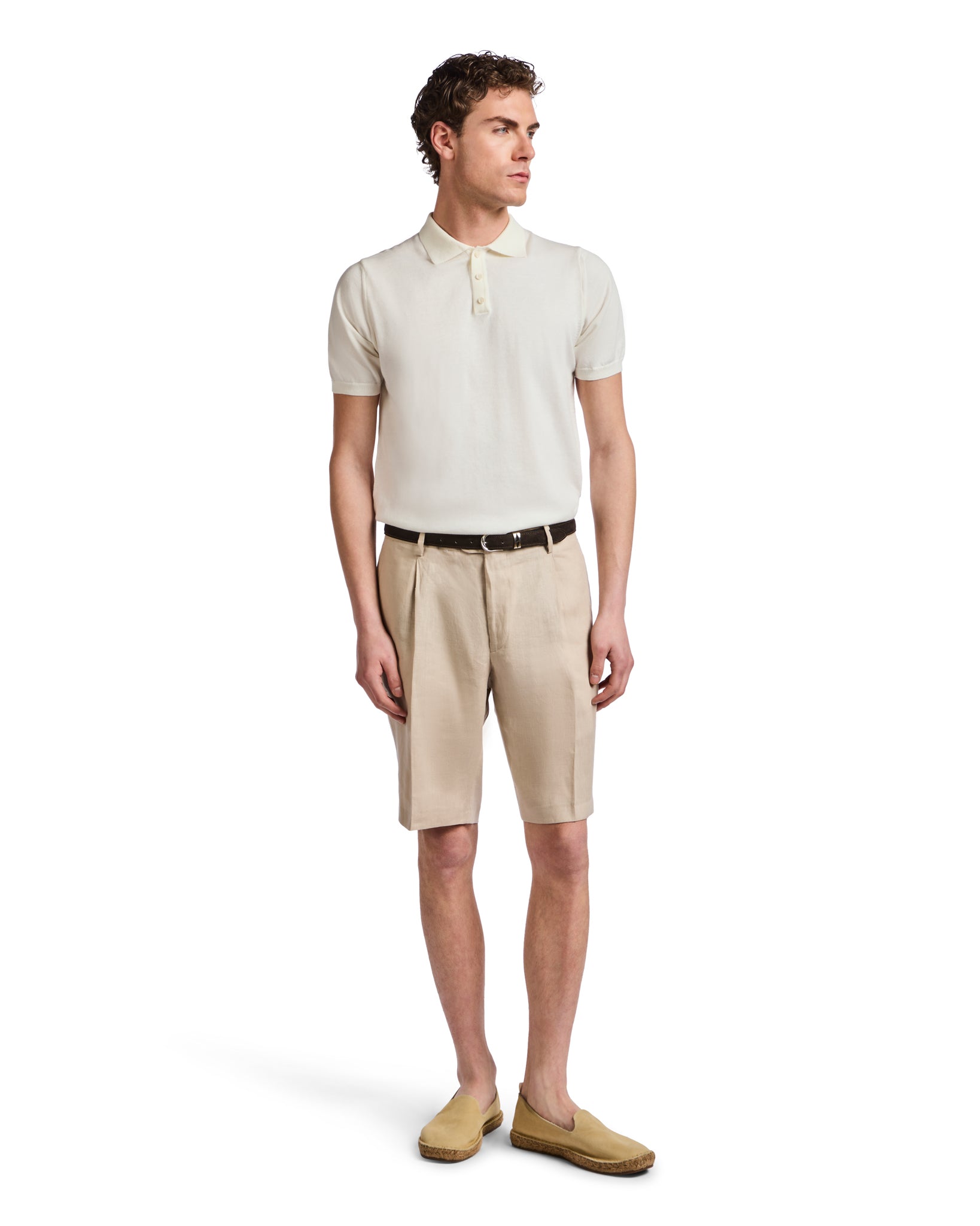 Bermuda Rowan vita alta con pinces spago