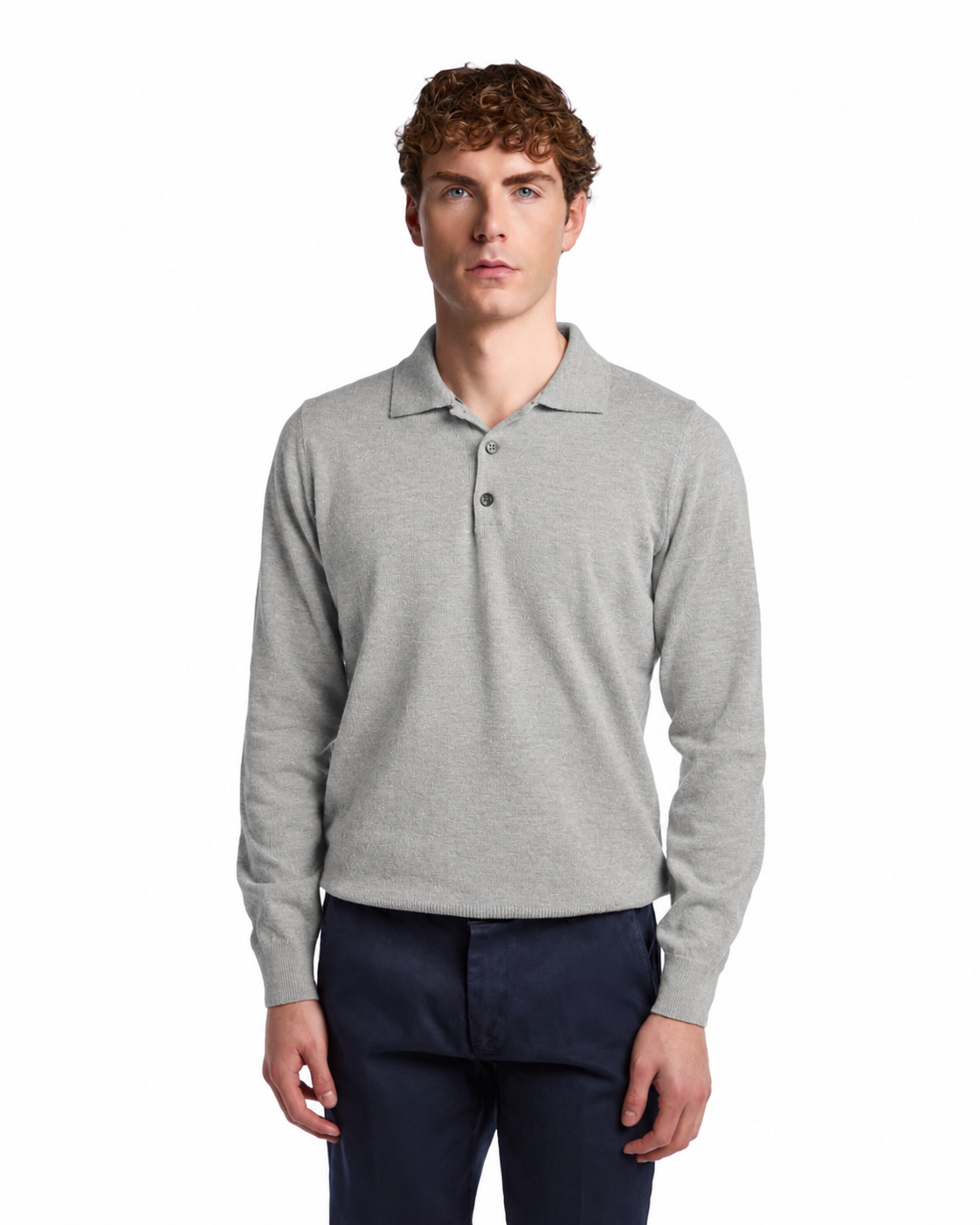 Polo Rovigo de lana Tollegno gris