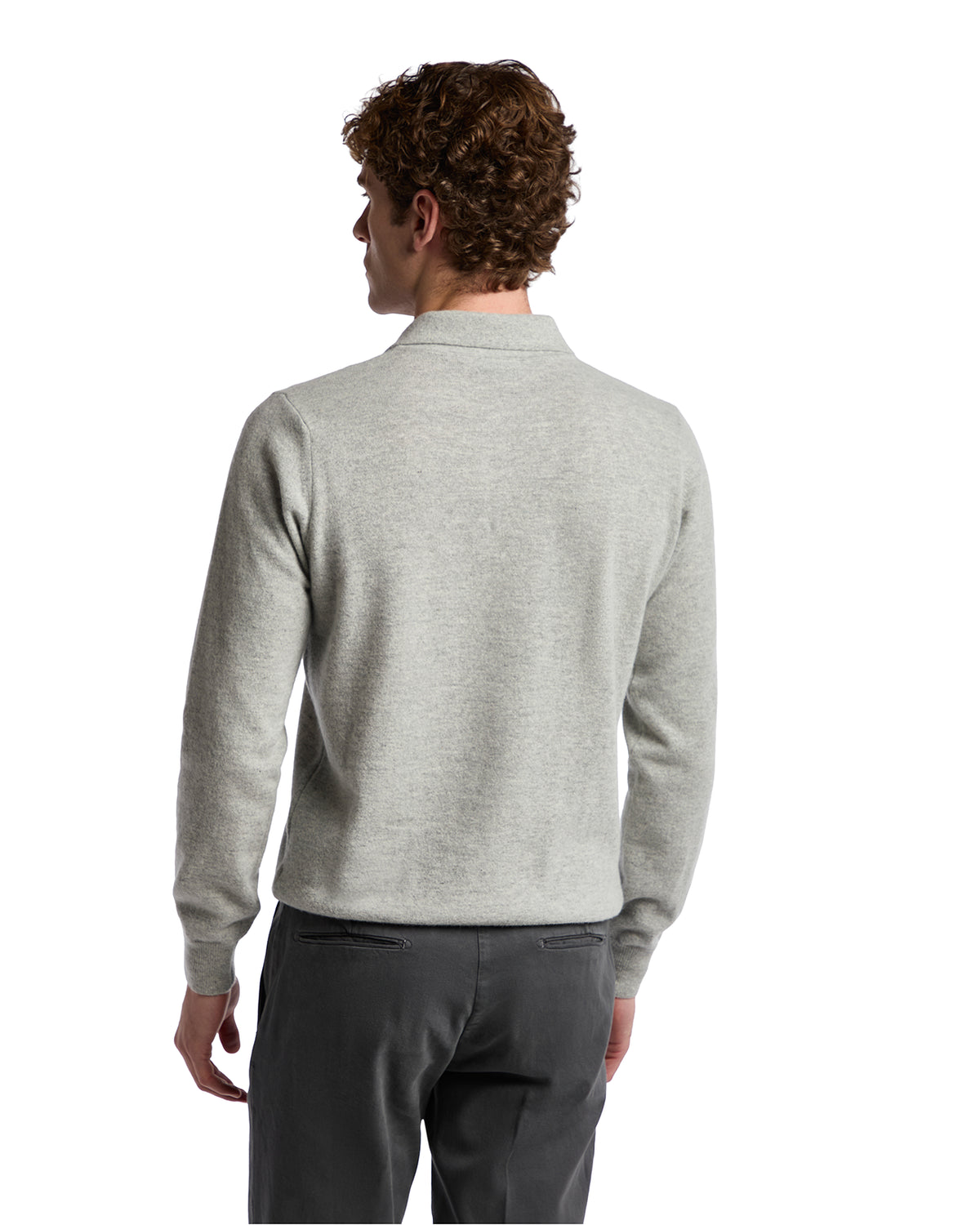 Grey cashmere blend Tiger polo shirt